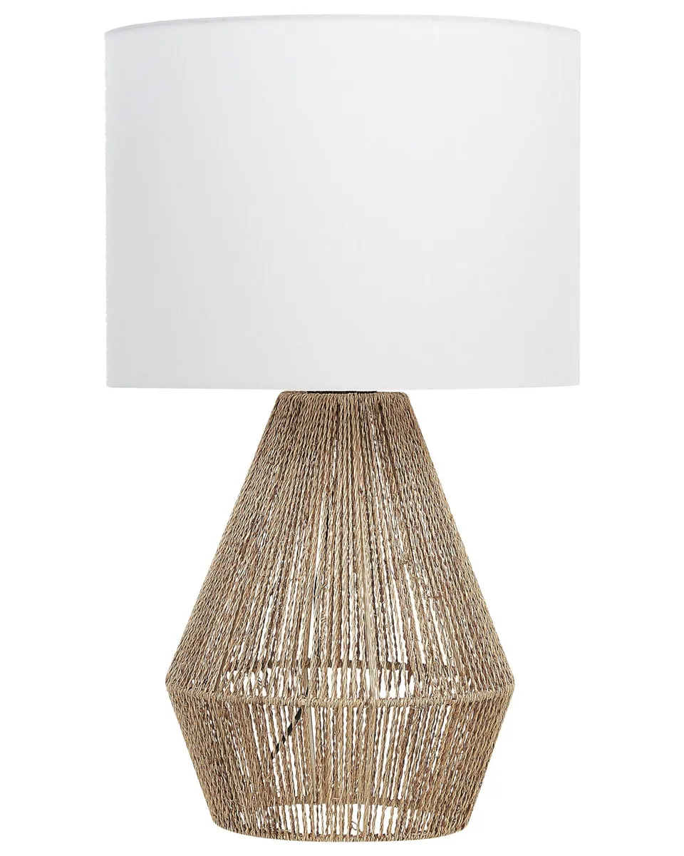 beliani-malewa-tischlampe-papiergeflecht-natur-wei-52cm image 1
