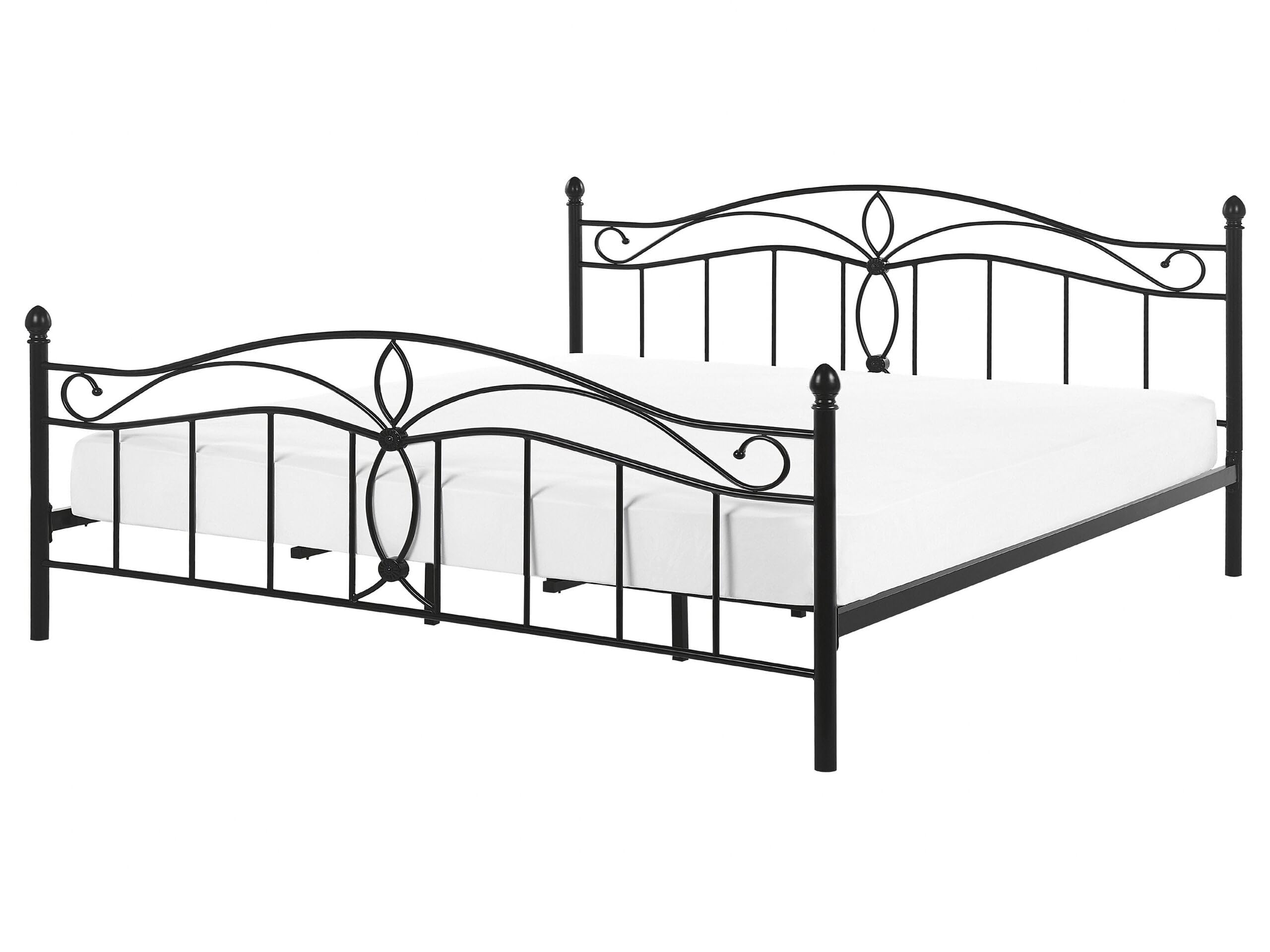 beliani-antlia-doppelbett-metall-schwarz-160x200-mit-lattenrost image 1