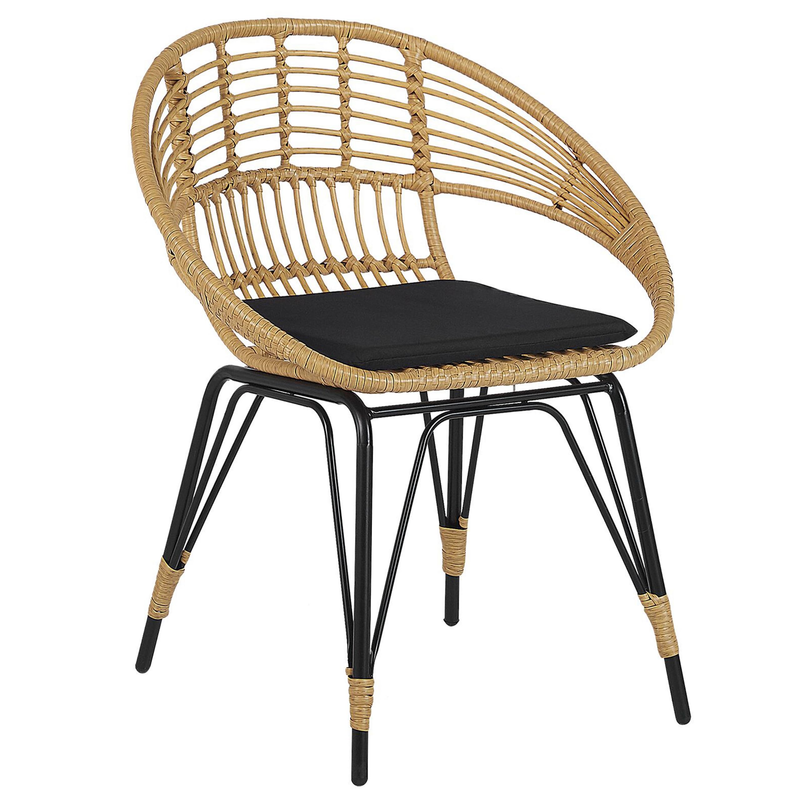 beliani-pellaro-balkonset-2-rattansessel-tisch-hellbraun-schwarz image 5