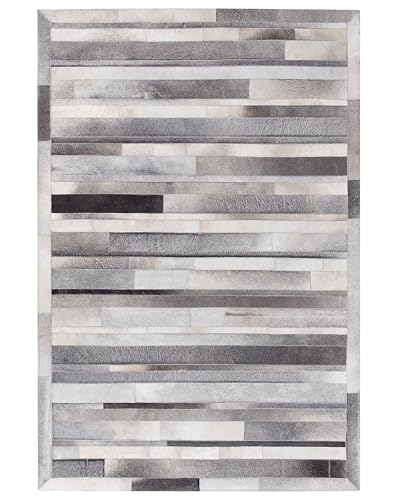 beliani-teppiche-azay-teppich-leder-hellgrau-140x200-cm image 5