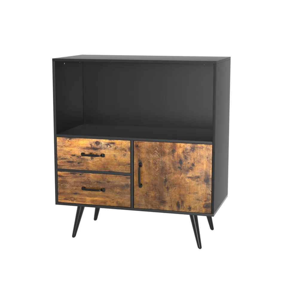 homall-shelf-sideboard-holz-mit-schubladen-und-t-r-mid-century image 1