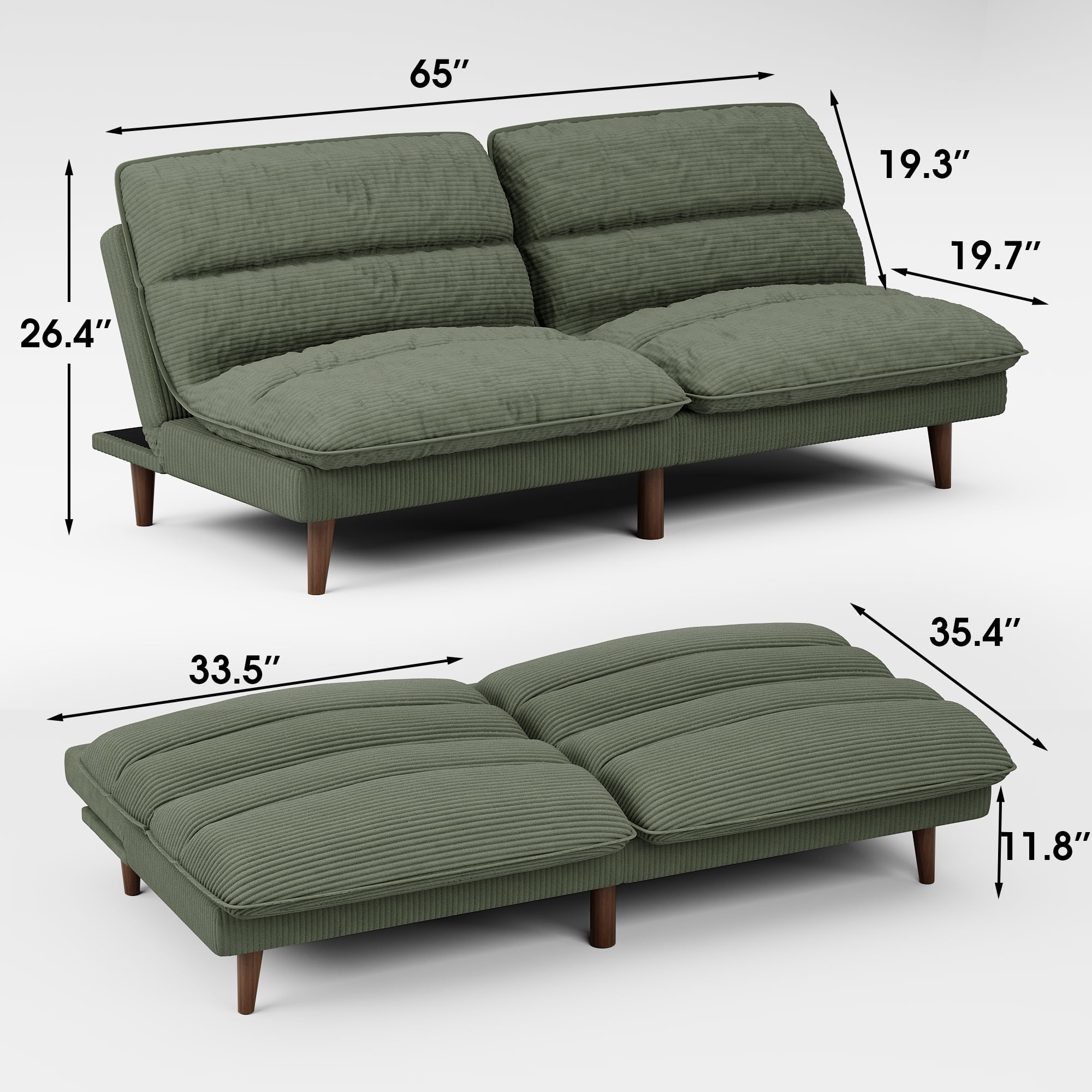 homall-bedroom-schlafsofa-cord-2-sitzer-beige image 6