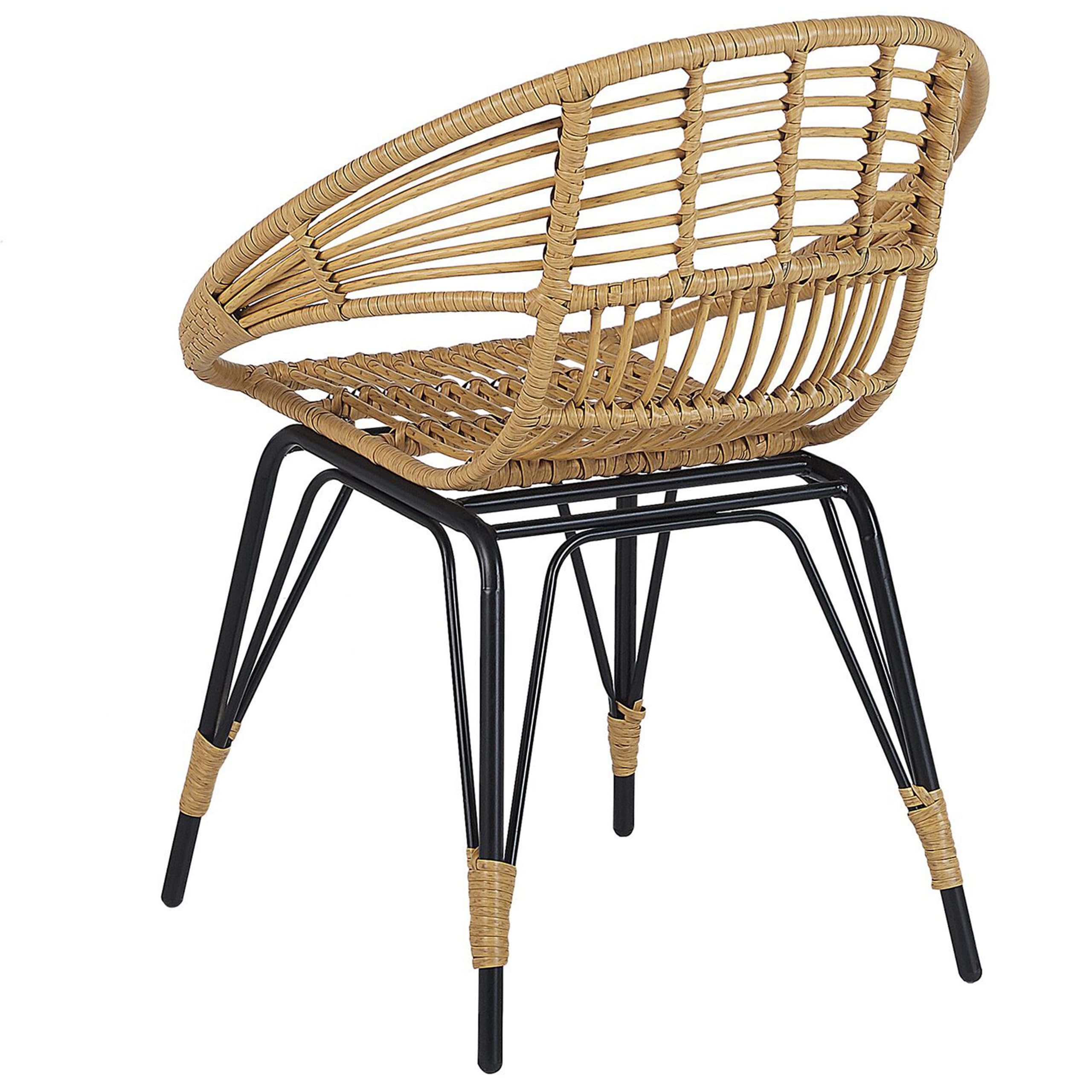 beliani-pellaro-balkonset-2-rattansessel-tisch-hellbraun-schwarz image 7