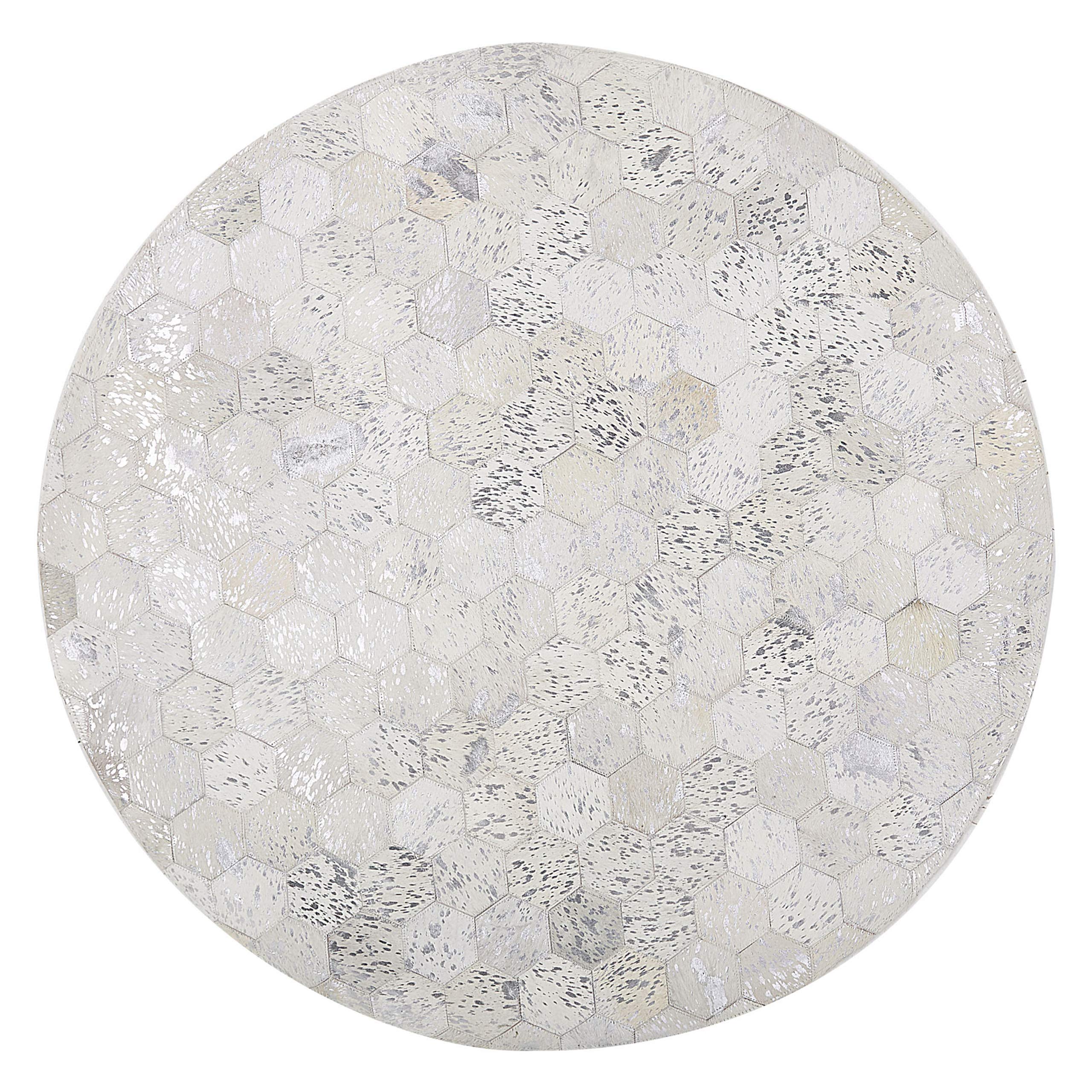 beliani-bozkoy-designer-teppich-leder-rund-140cm-beige-silber image 4