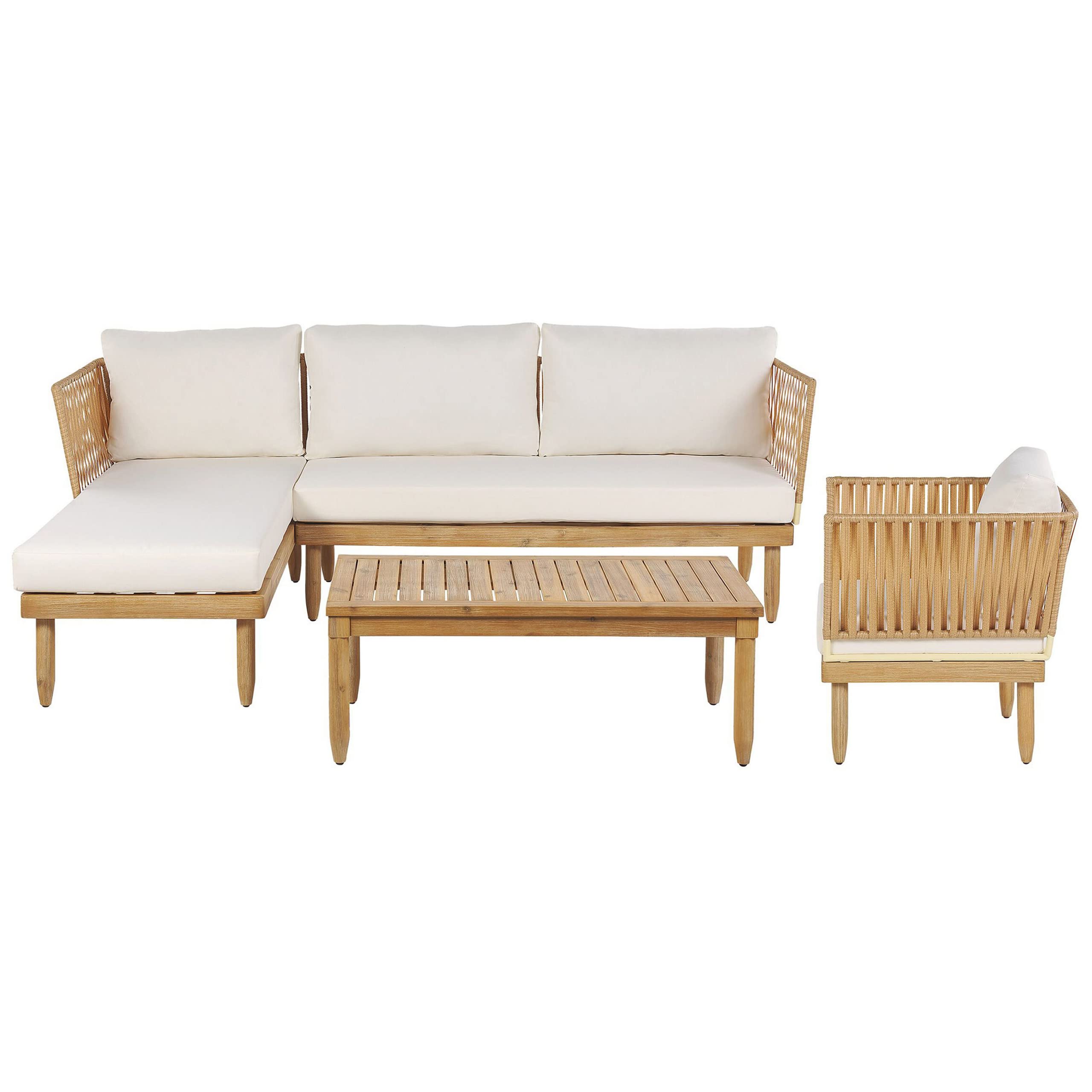 beliani-cremona-lounge-set-akazienholz-4-sitzer-cremewei image 4