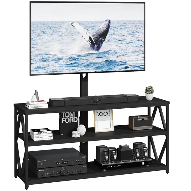 homall-tv-lowboard-32-65-zoll-fernsehtisch-schwarz-mit-steckdose image 1