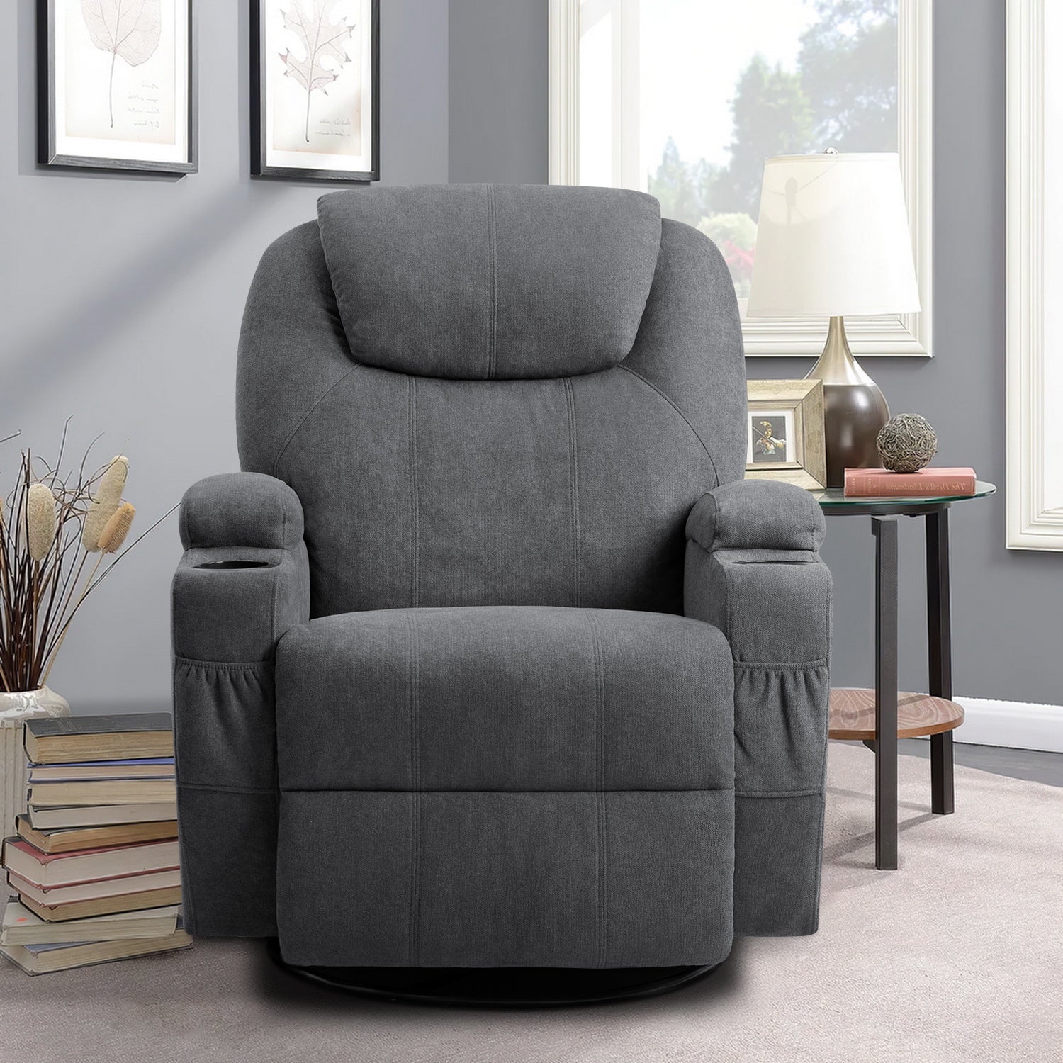 homall-recliner-massagesessel-stoff-360-beige image 3