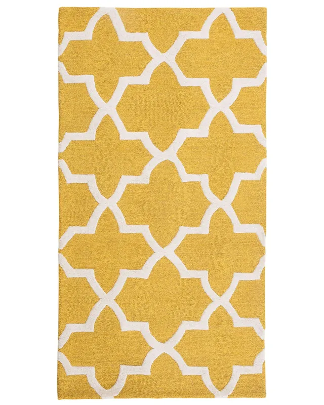beliani-silvan-teppich-gelb-beige-80x150-cm-wolle image 1