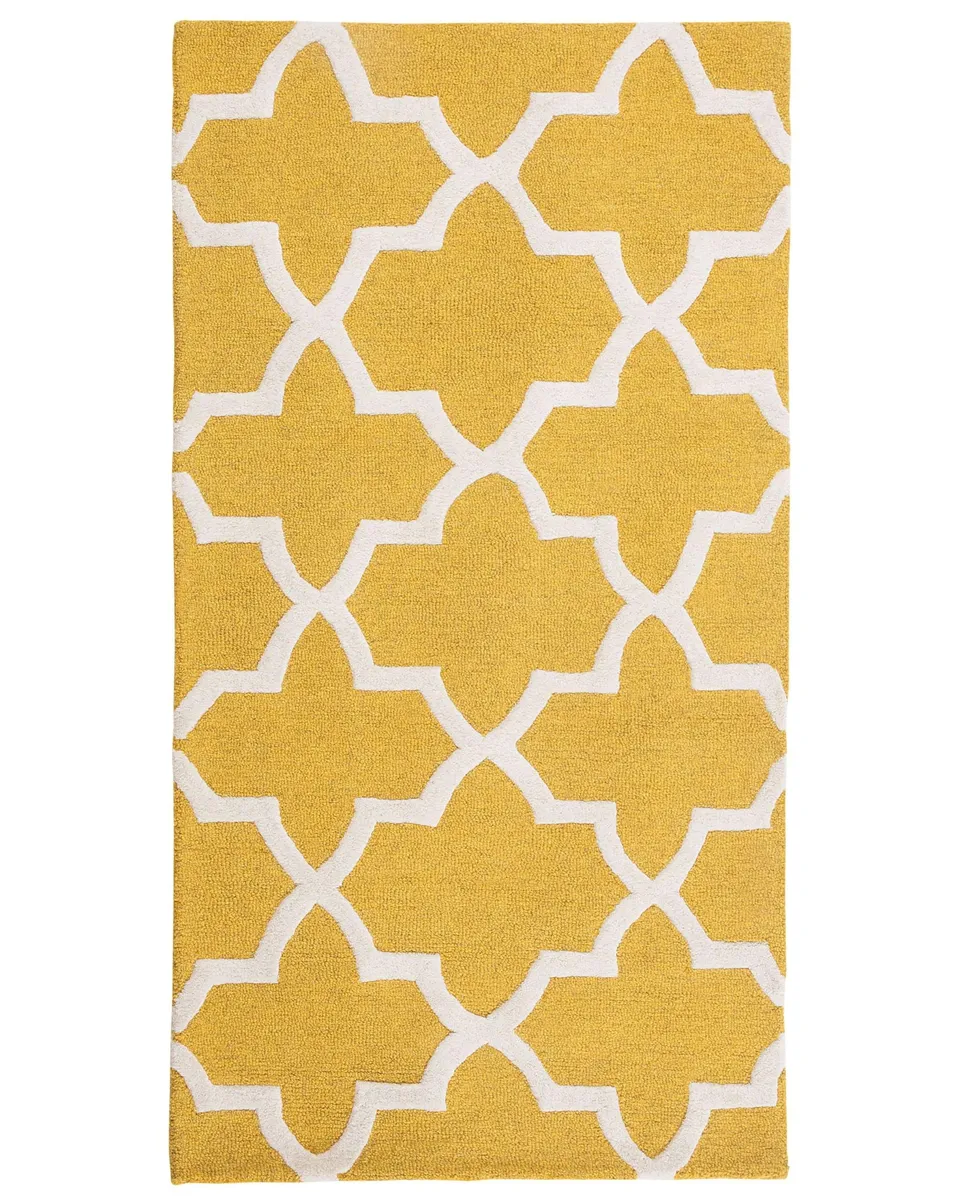 beliani-silvan-teppich-gelb-beige-80x150-cm-wolle image 1