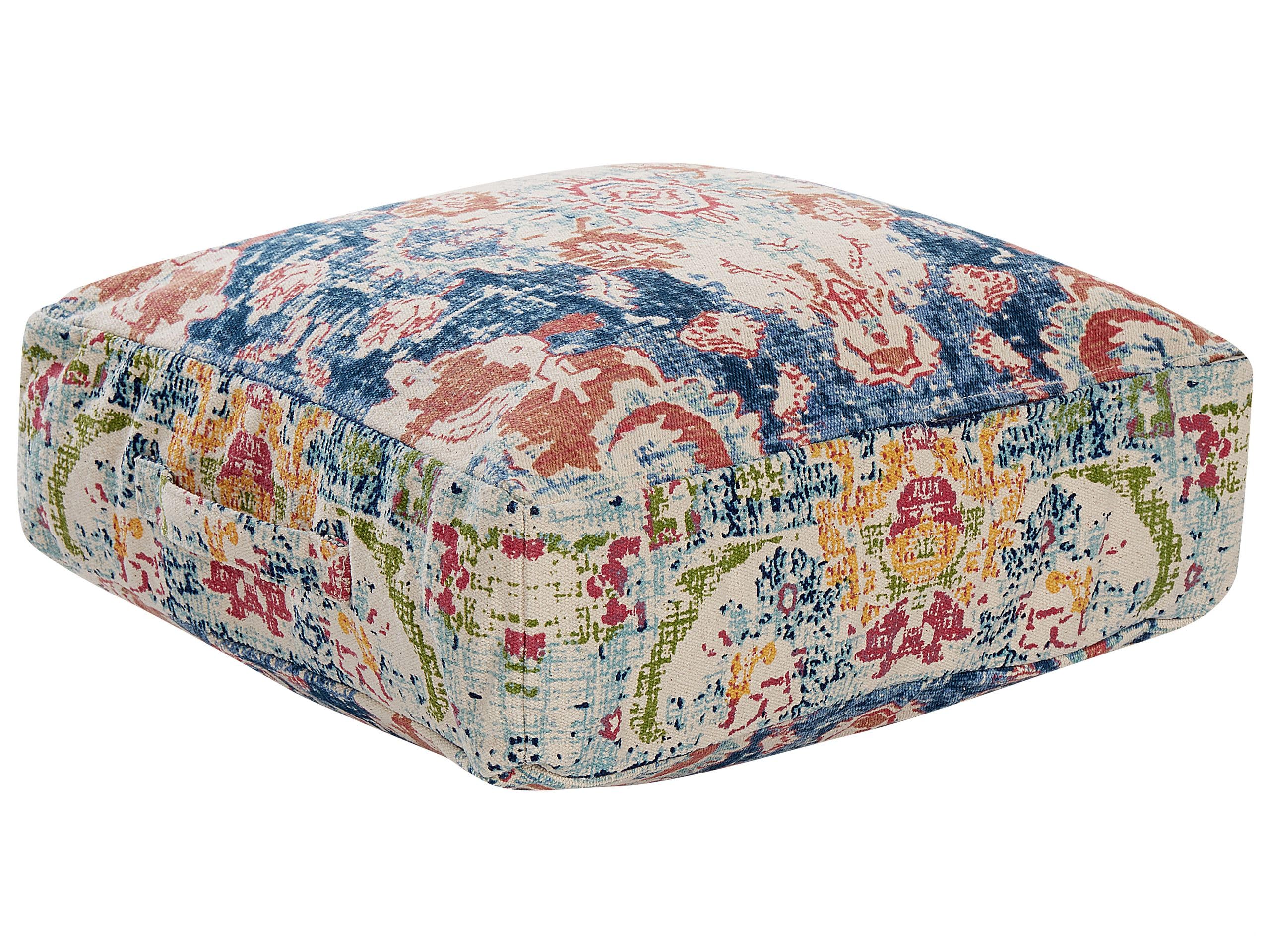 beliani-oued-pouf-baumwolle-bunt-50x50x20-mit-griff image 1