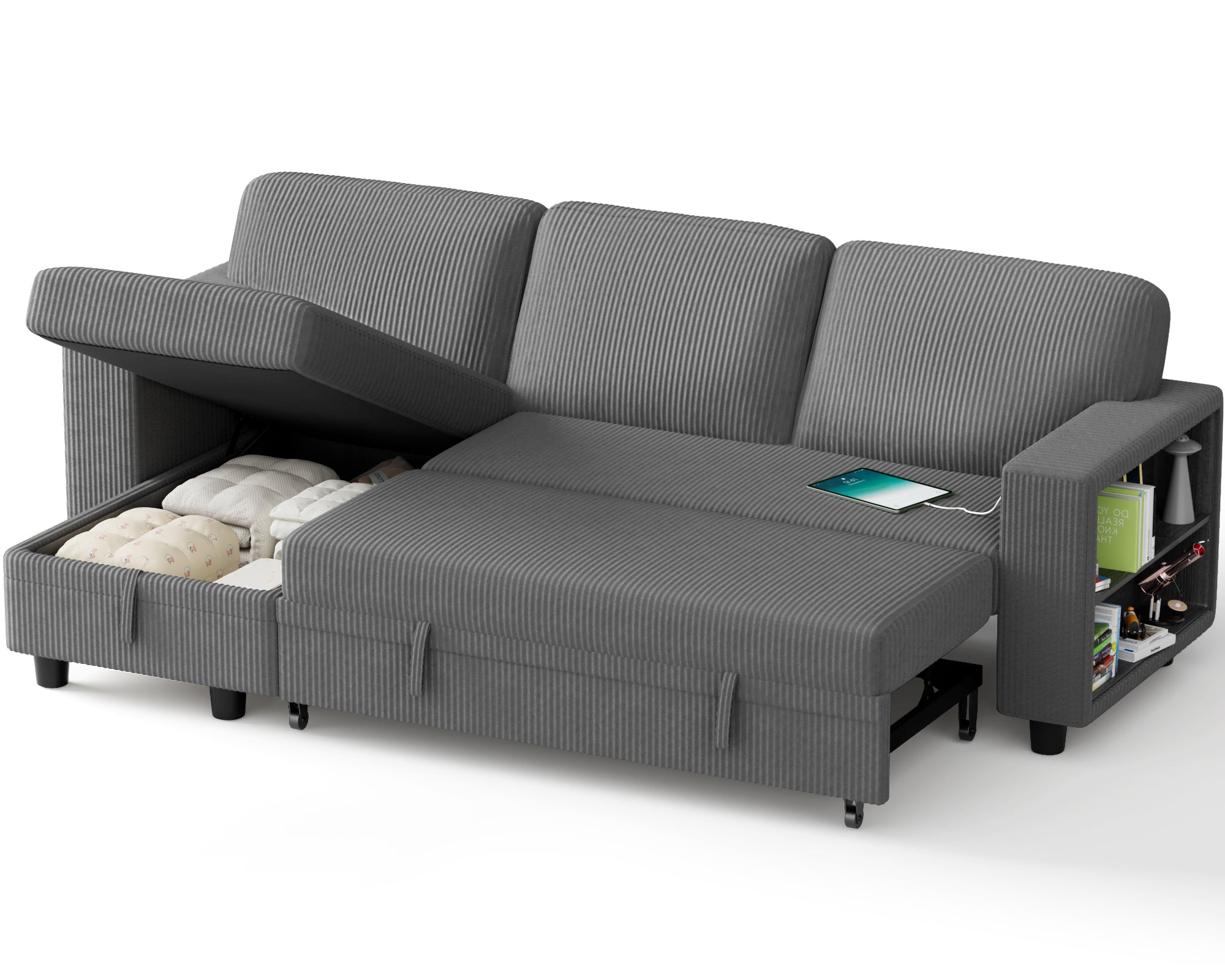 homall-sofa-schlafsofa-80-zoll-cord-beige-mit-usb image 7