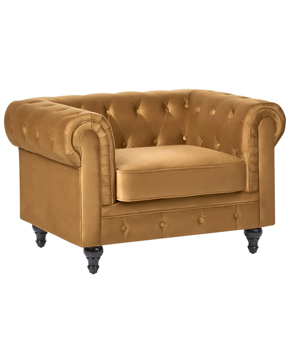 beliani-chesterfield-sessel-samt-senfgelb-englisch image 1
