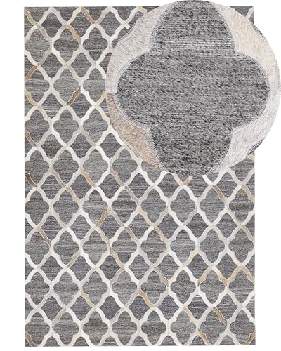beliani-rolunay-teppich-140x200-cm-grau-beige-leder-patchwork image 8