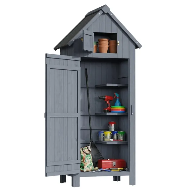 bealife-cc31-gartenschrank-ger-teschuppen-grau-78x46cm image 1