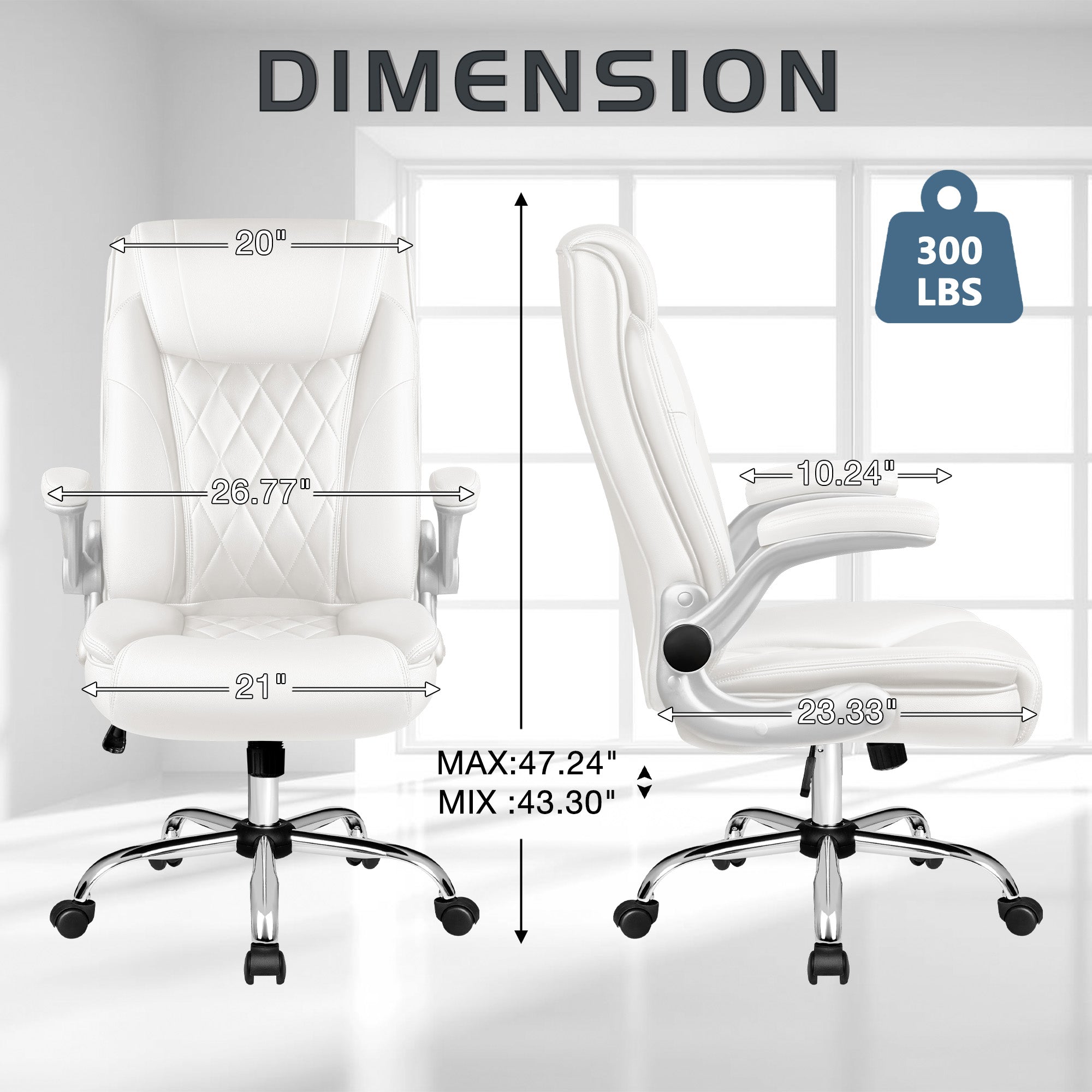 homall-office-leather-chair-chefsessel-schwarz-kunstleder-hoch image 5