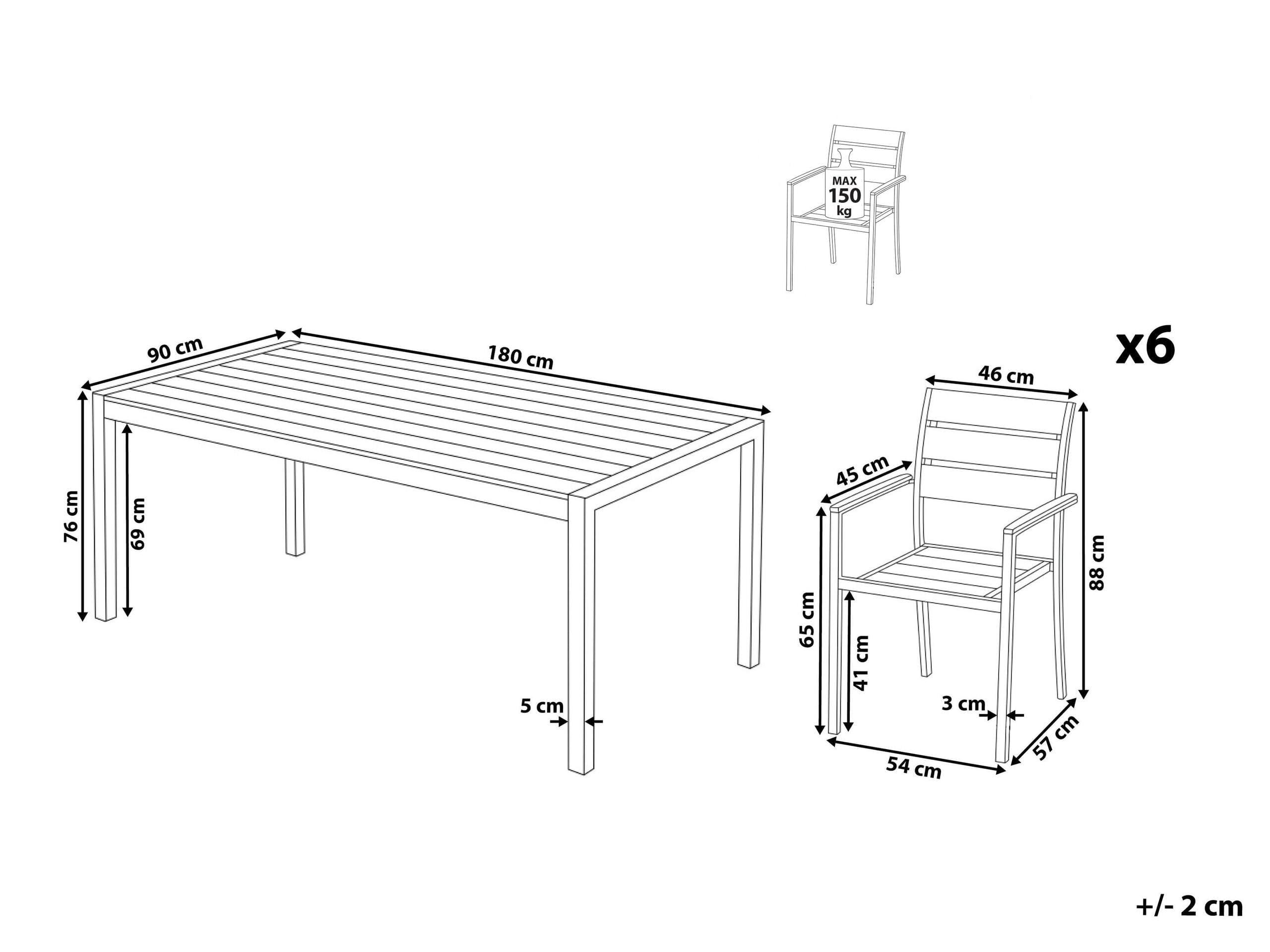 beliani-vernio-gartenset-wei-tisch-6-st-hle image 3