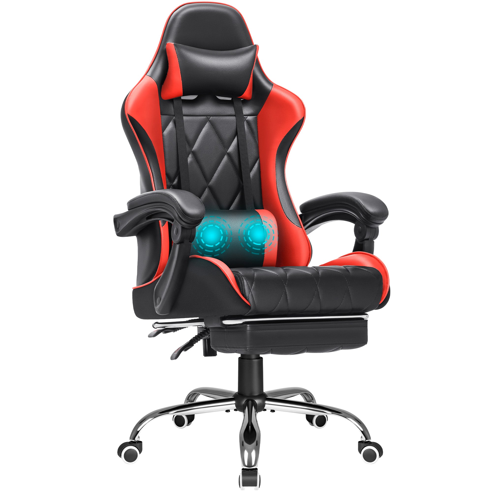 homall-gaming-chair-gamer-stuhl-rot-kunstleder-massage image 4