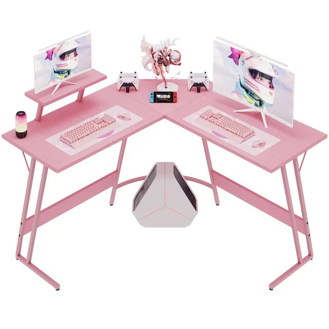 homall-gaming-desk-eck-schreibtisch-l-form-47-zoll-pink image 1