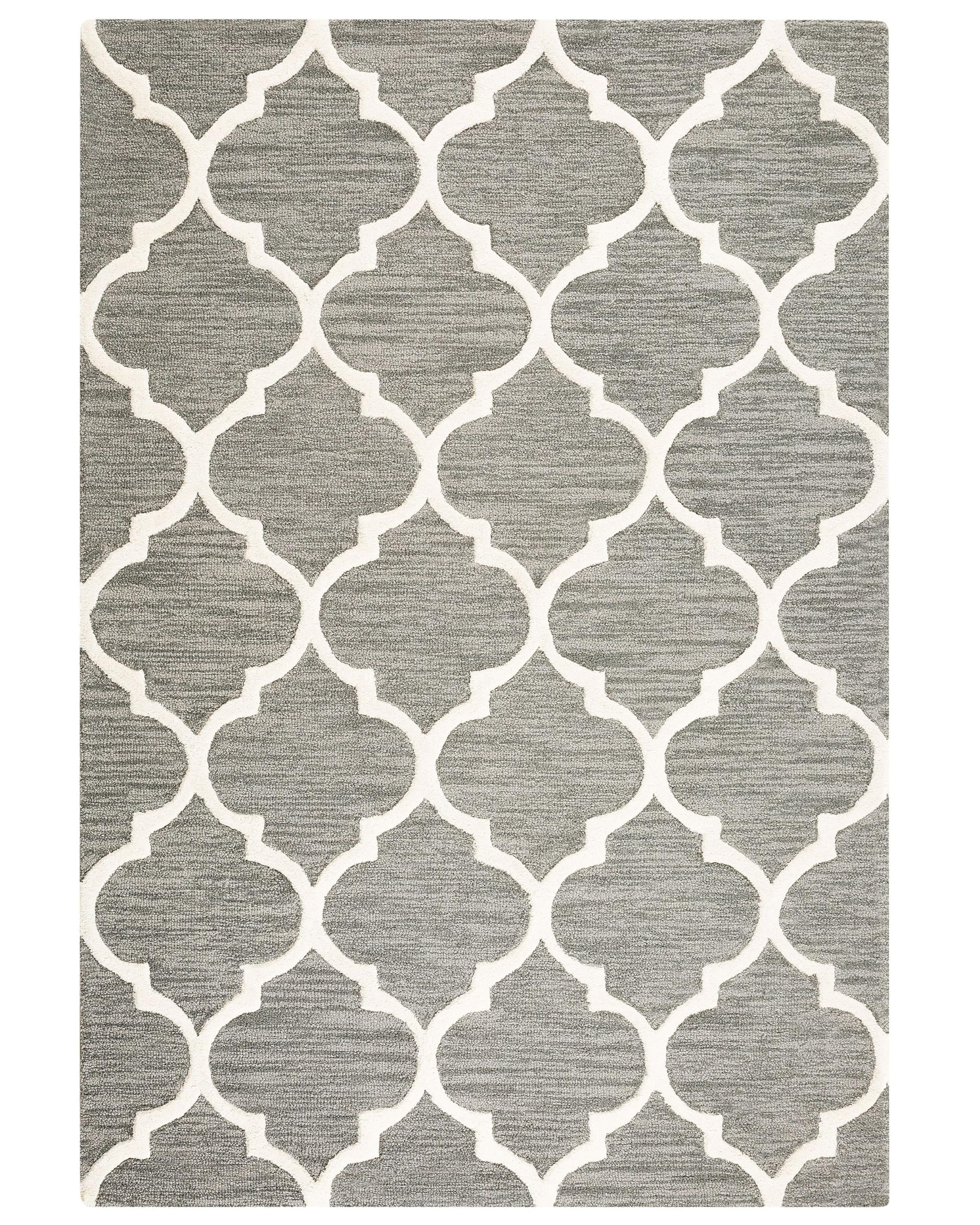 beliani-yalova-teppich-140x200-grau-wolle-kurzflor image 1