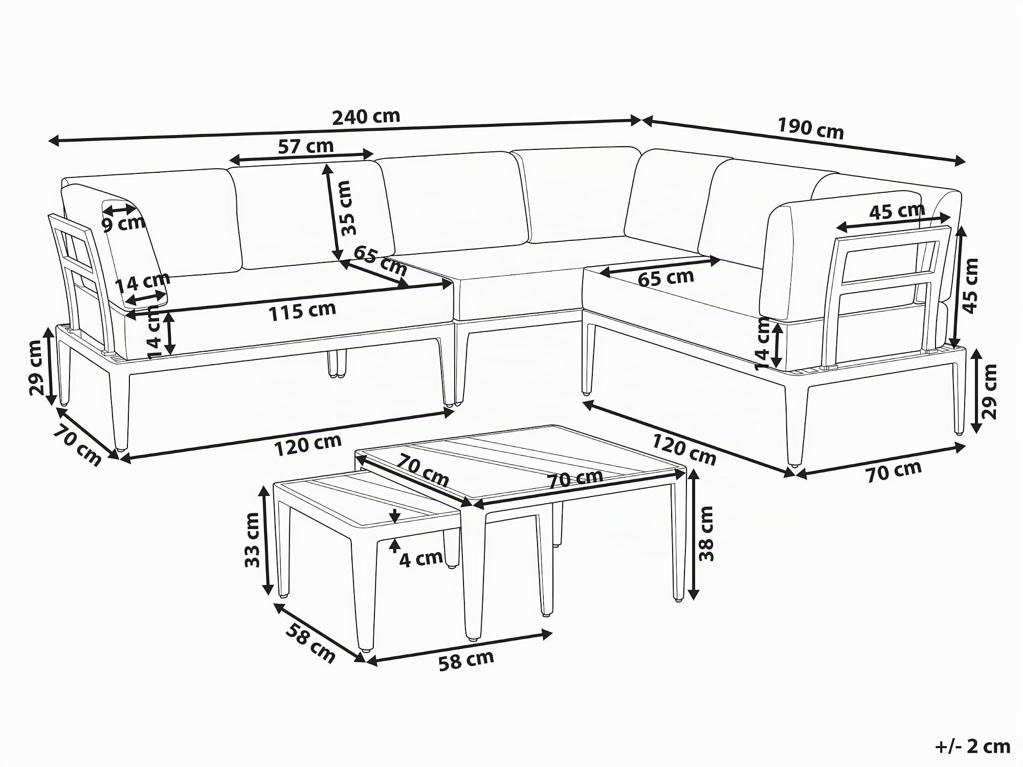 beliani-rima-iii-lounge-set-aluminium-grau-beige-6-personen image 3