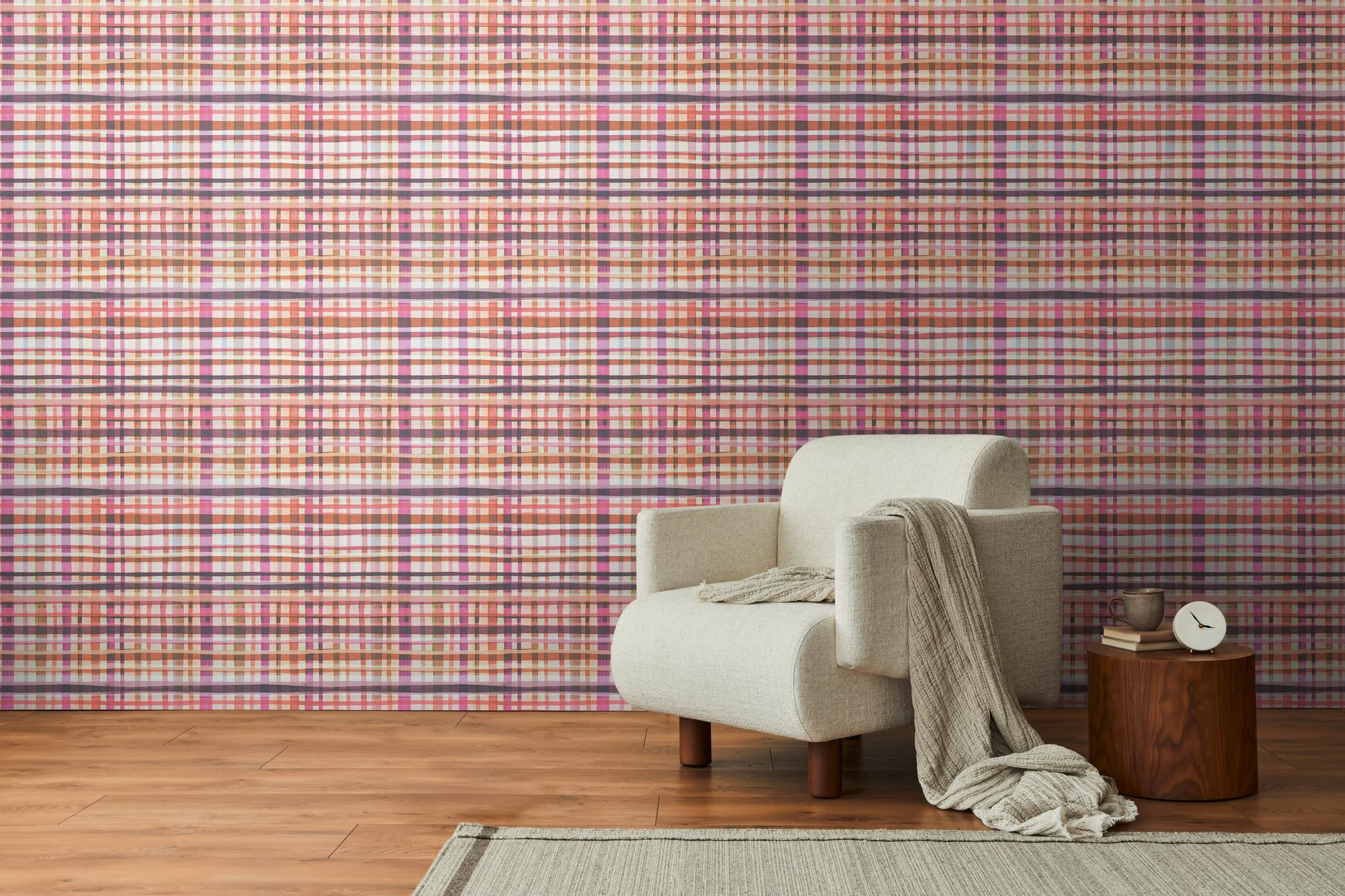 a-s-cr-ation-livingwalls-vliestapete-karo-beige-rosa-782241 image 2