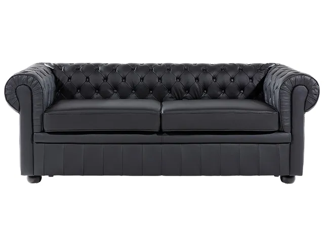 beliani-chesterfield-sofa-schwarz-echtleder-3-sitzer-englisch image 1