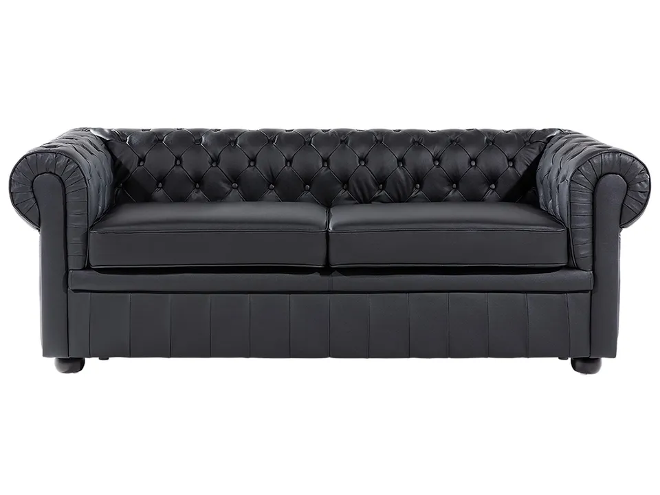 beliani-chesterfield-sofa-schwarz-echtleder-3-sitzer-englisch image 1