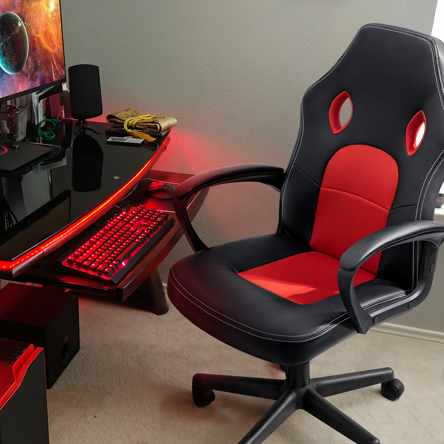 homall-gaming-desk-gaming-stuhl-schwarz-kunstleder-h-henverstellbar image 4