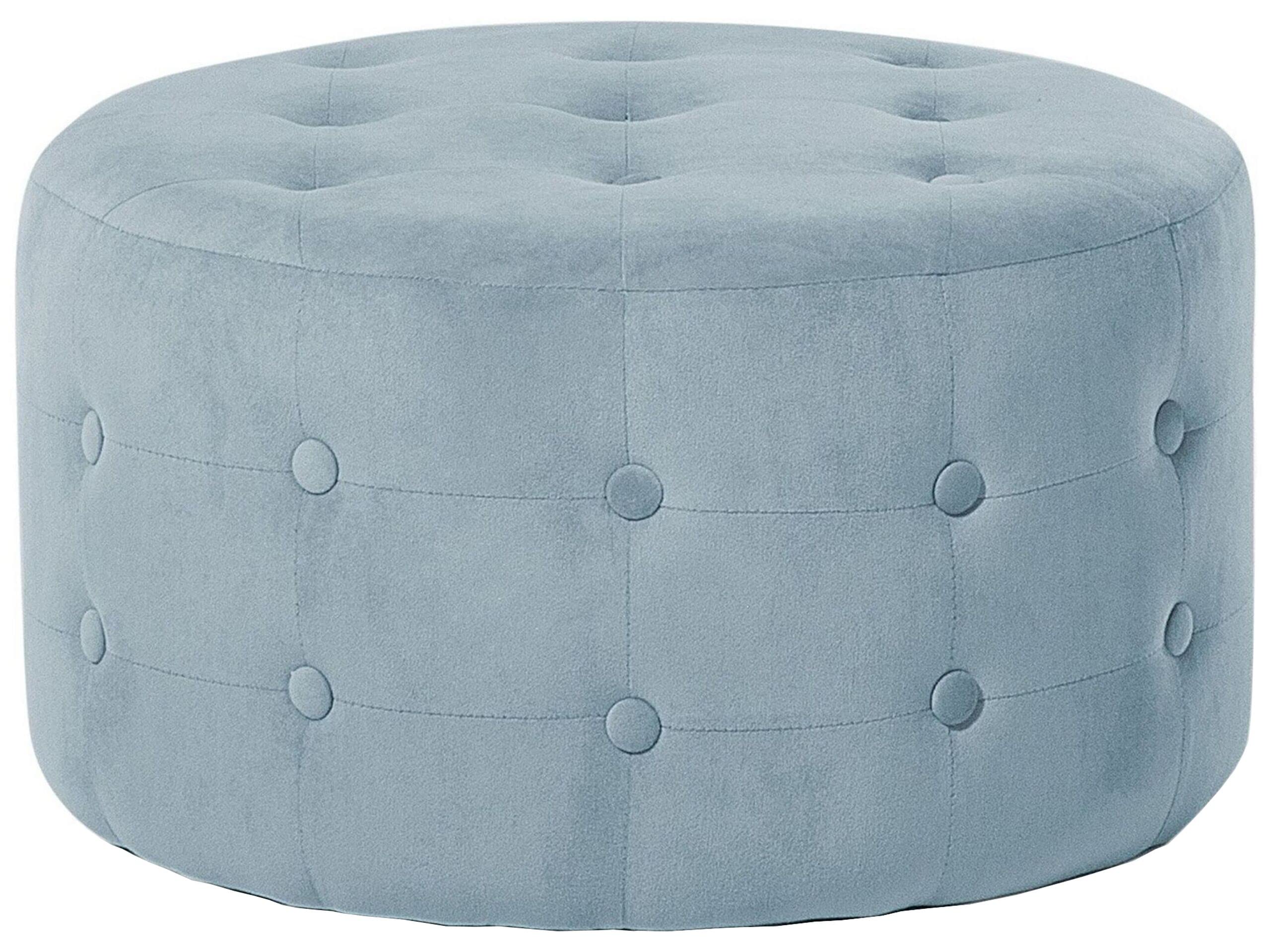 beliani-tampa-hocker-samt-grau-rund-55x30-mit-steppung image 1