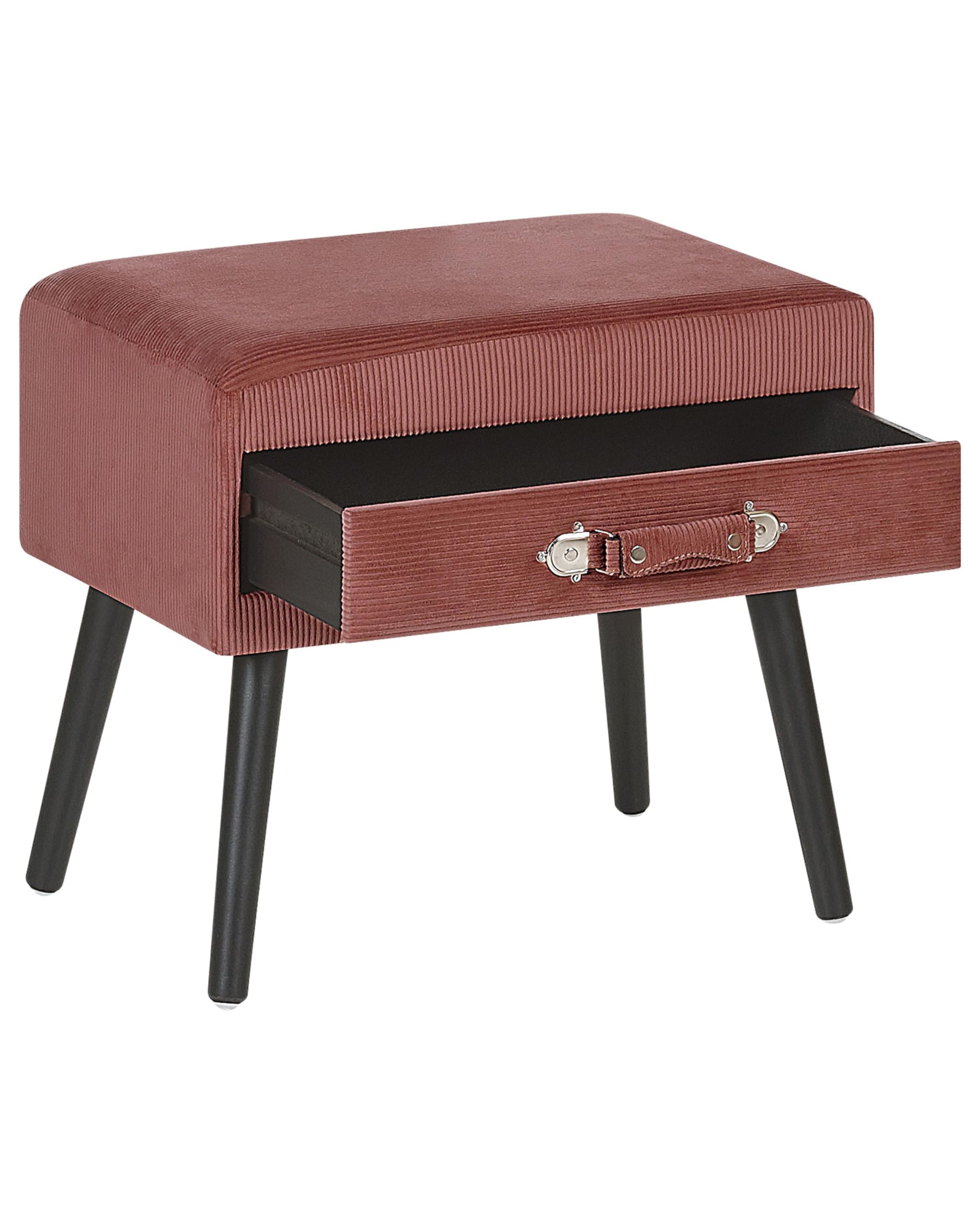 beliani-eurostar-nachttisch-rosa-samt-1-schublade-koffer-optik image 1