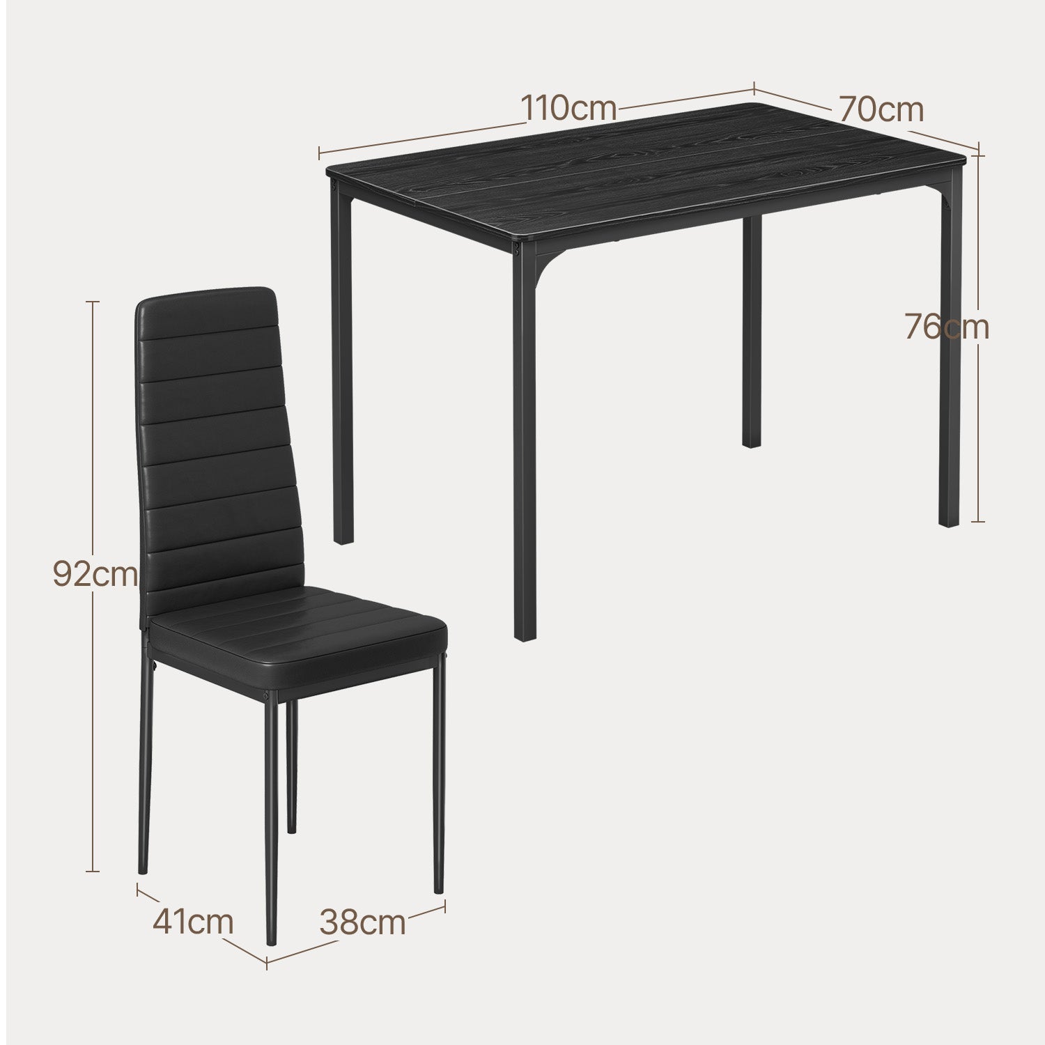 bealife-tb65-essgruppe-5-teilig-schwarz-f-r-4-personen image 3