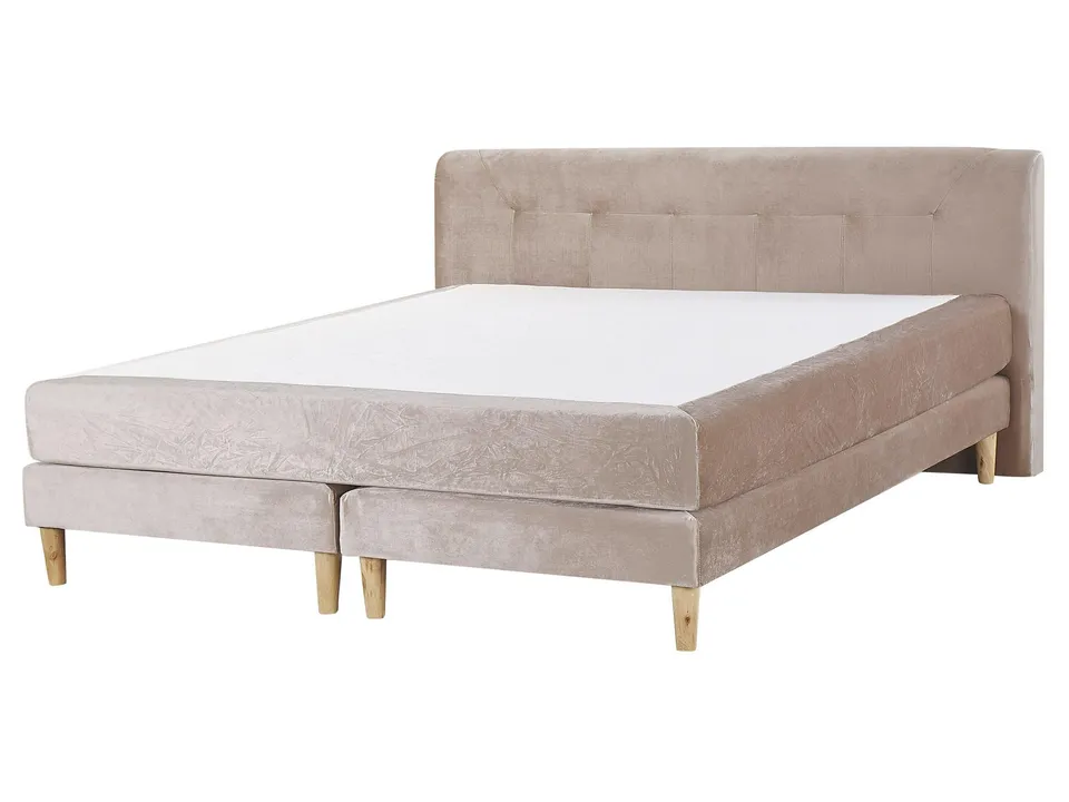beliani-marquise-boxspringbett-160x200-beige-samt-mit-matratze image 1