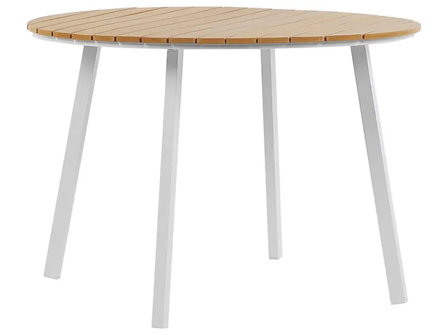 beliani-cavoli-gartentisch-rund-105-cm-wei-holzfarbton-alu image 1