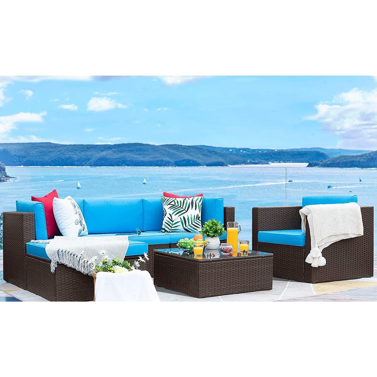 homall-rattanm-bel-lounge-set-beige-6-teilig-wetterfest image 2