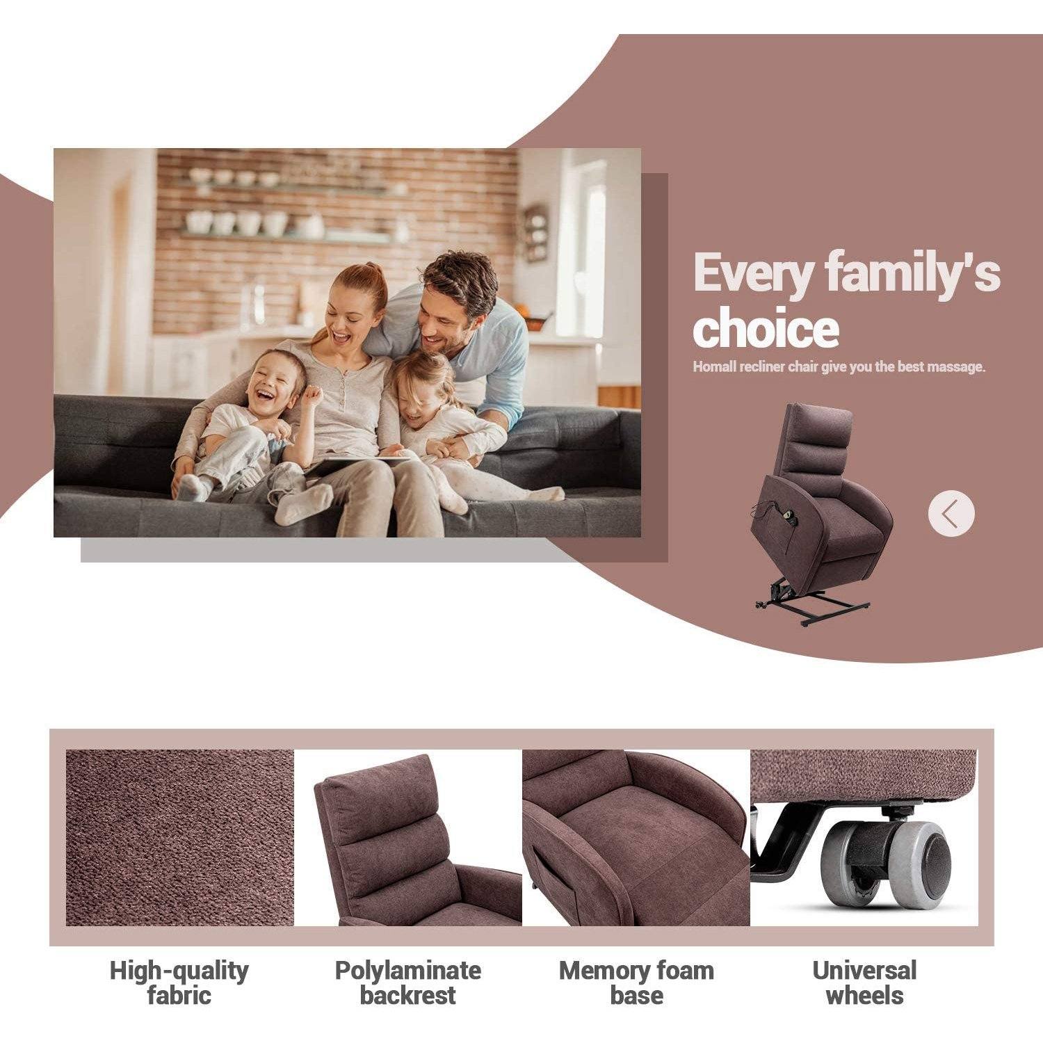 homall-recliner-chair-aufstehsessel-stoff-braun-elektrisch image 6