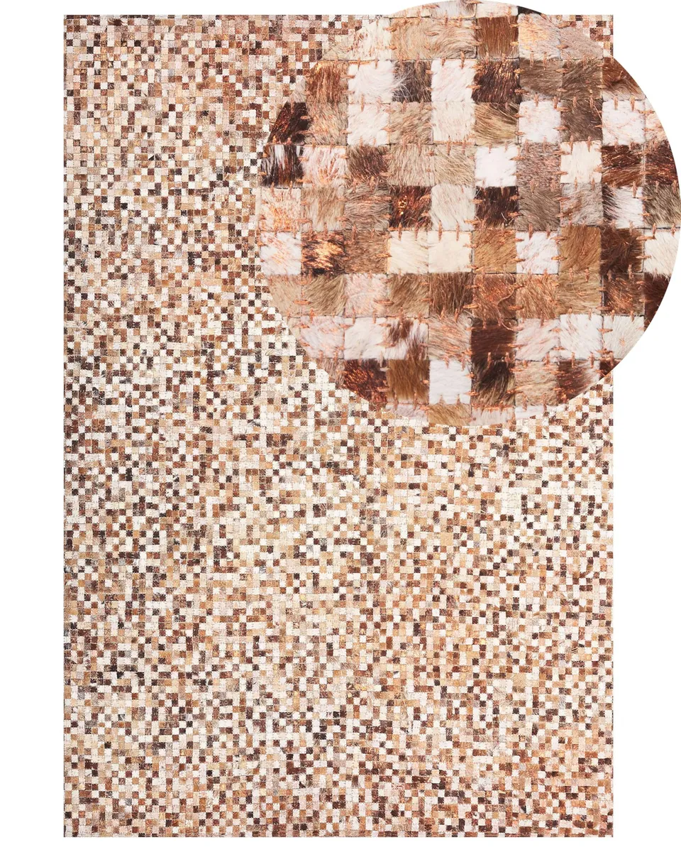 beliani-teppiche-torul-lederteppich-160x230-braun-beige-mosaik image 1
