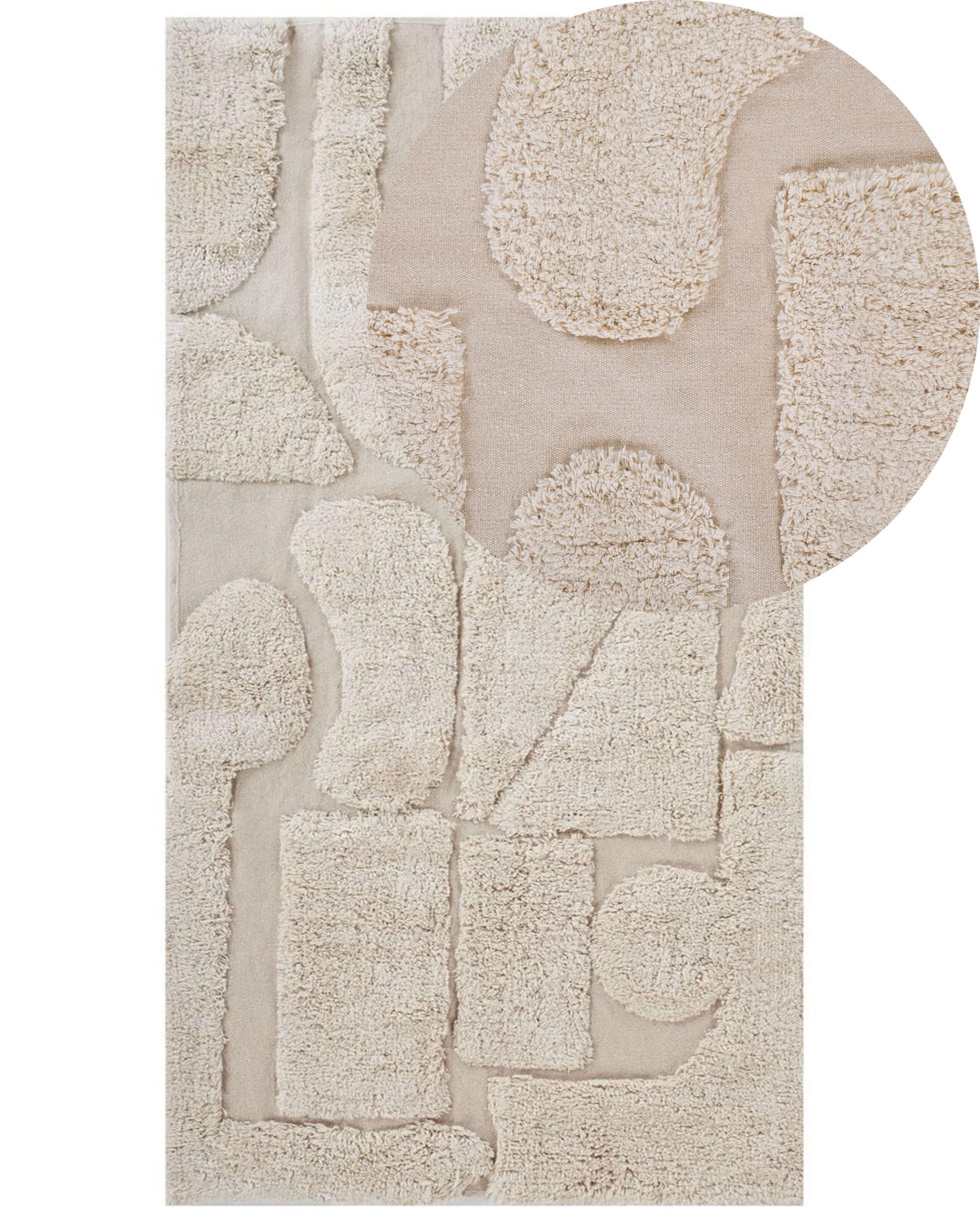 beliani-diyadin-teppich-baumwolle-beige-80x150-abstrakt image 1