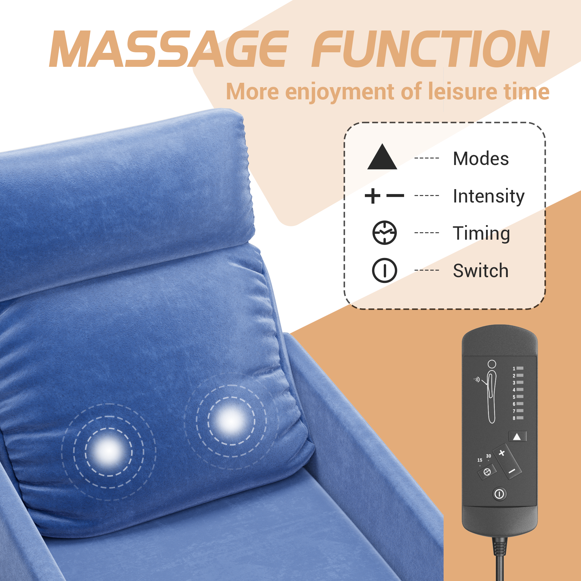 homall-recliner-chair-massage-relaxsessel-fernsehsessel-grau image 3