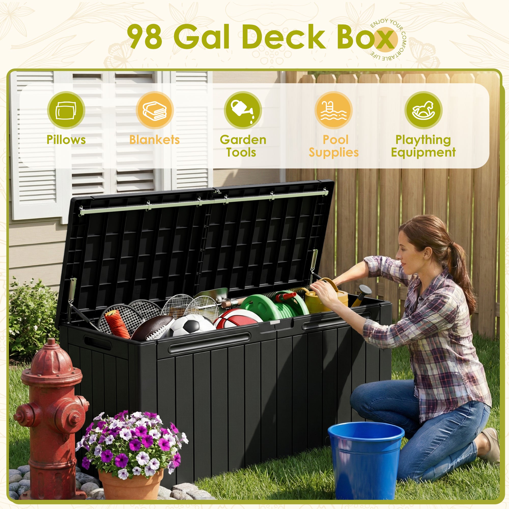 homall-patio-deck-box-aufbewahrungsbox-98-gallonen-schwarz image 4