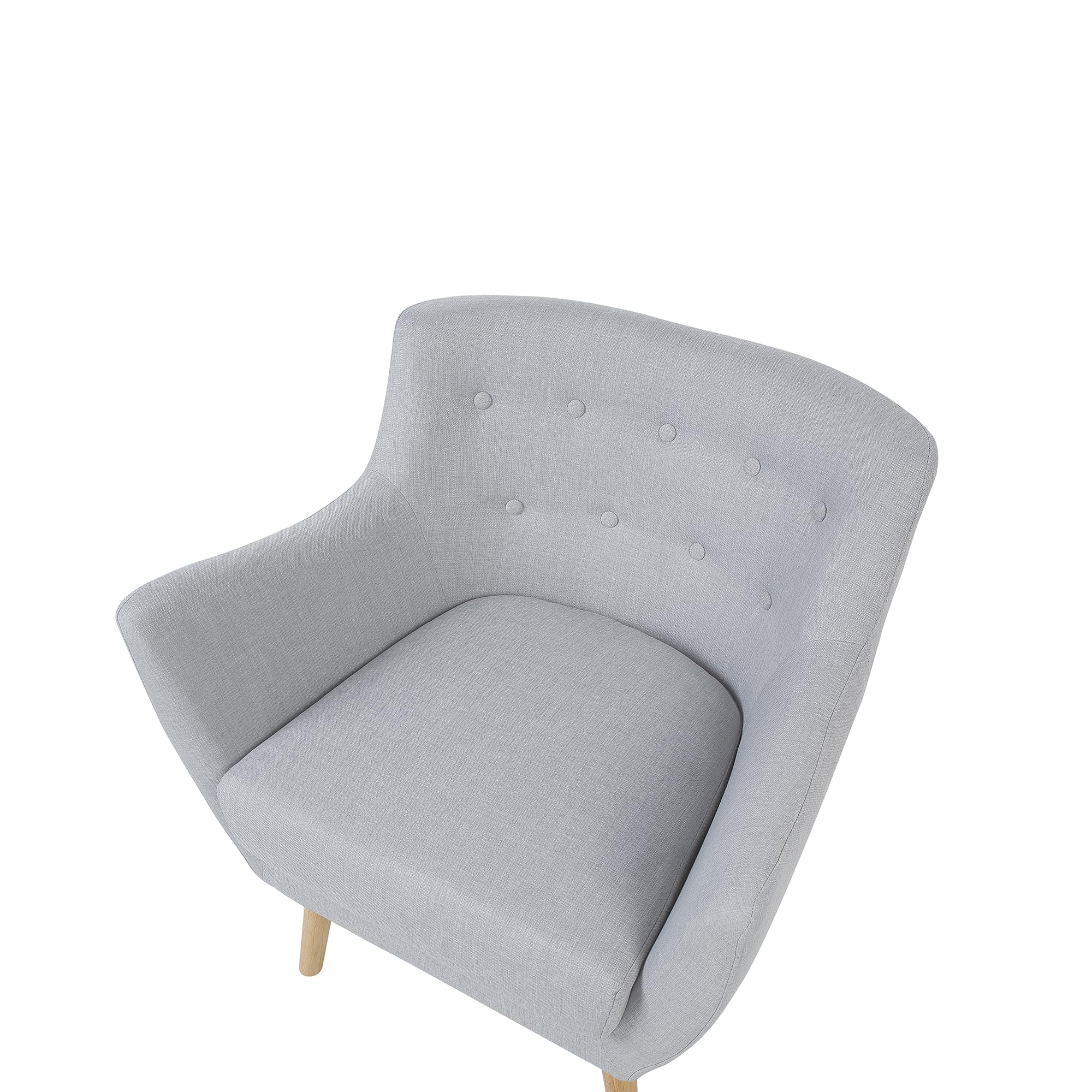 beliani-drammen-retro-sessel-grau-stoff-braune-holzbeine image 7
