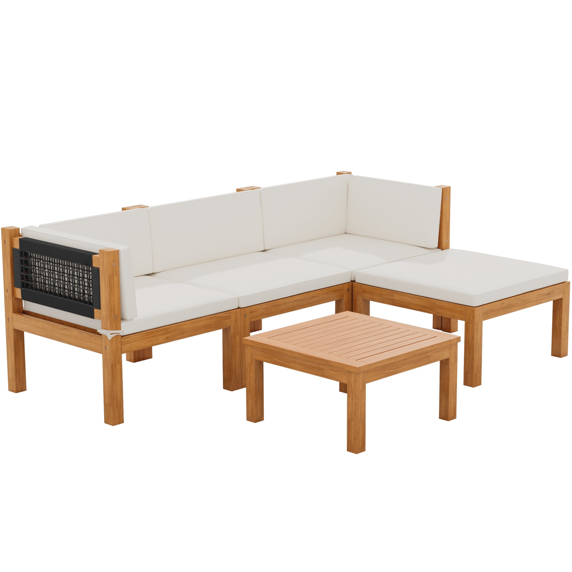 homall-patio-furniture-lounge-set-5-tlg-akazie image 4