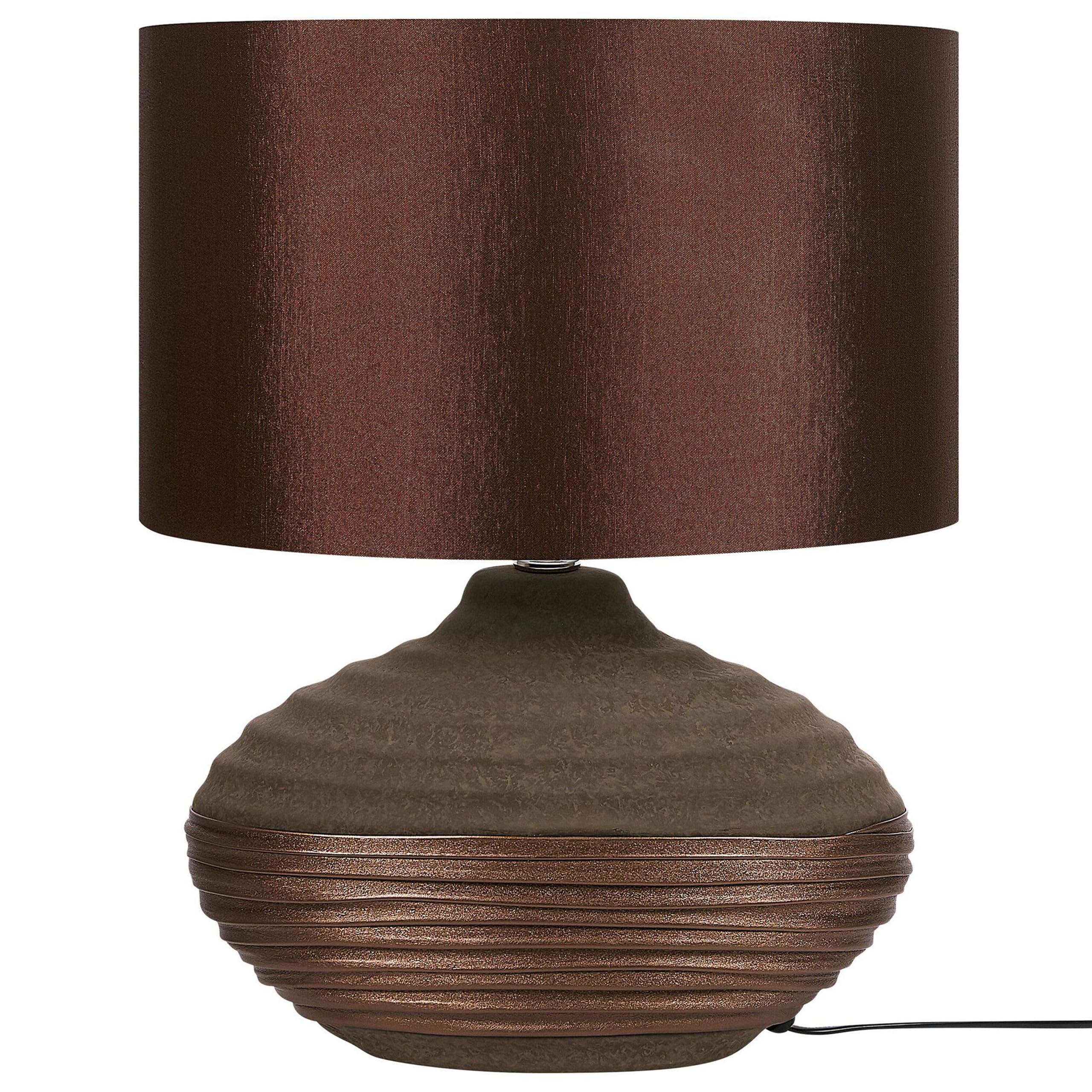 beliani-lima-tischlampe-braun-porzellan-e27-42-cm image 8