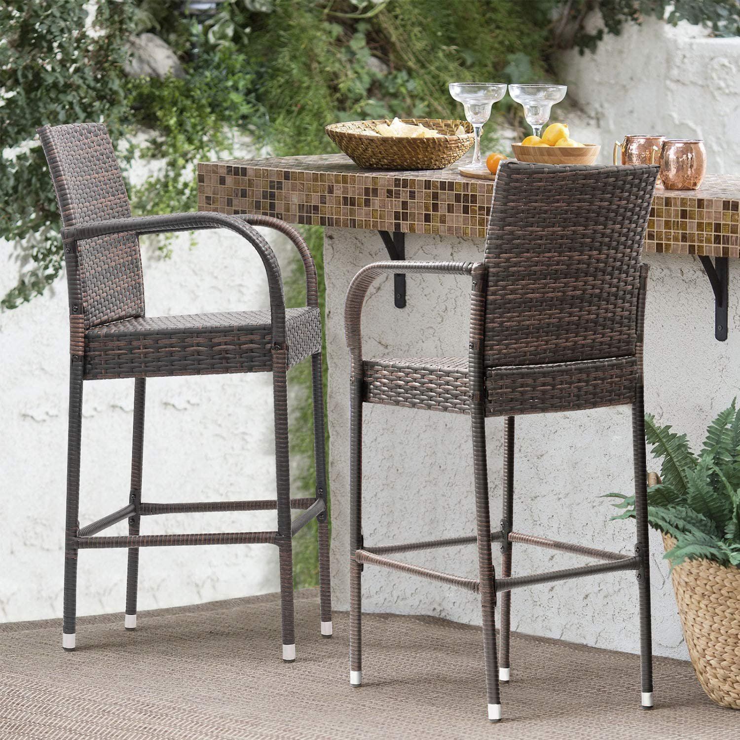 homall-bar-stool-rattan-barhocker-braun-2er-set-fu-st-tze image 4
