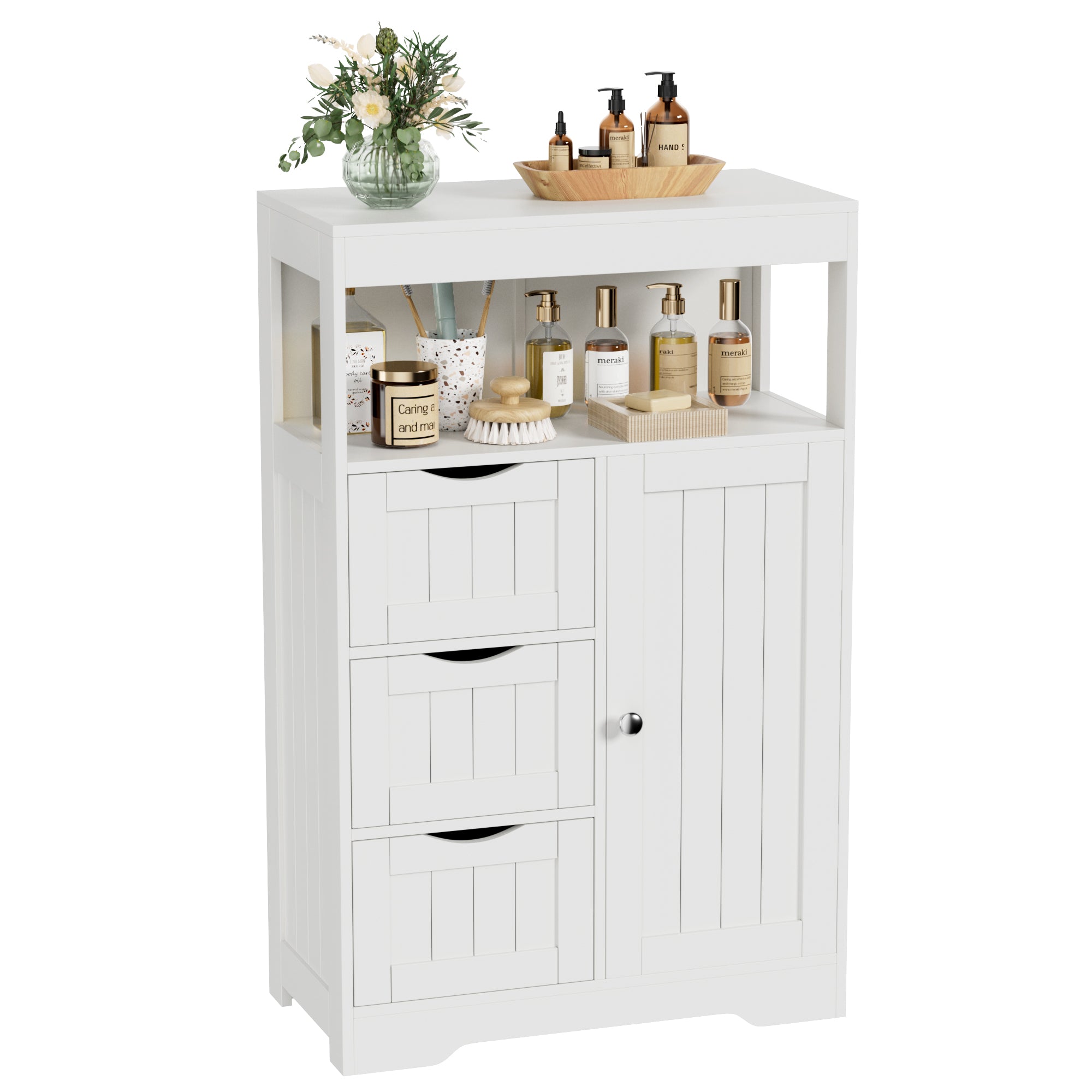 homall-shelf-badezimmerschrank-wei-mit-3-schubladen image 2