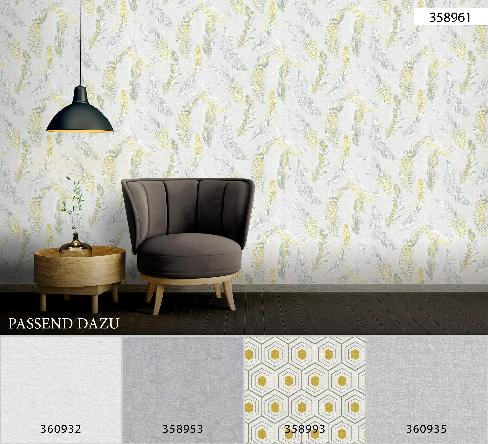 a-s-cr-ation-four-seasons-358961-vliestapete-federn-gelb image 5