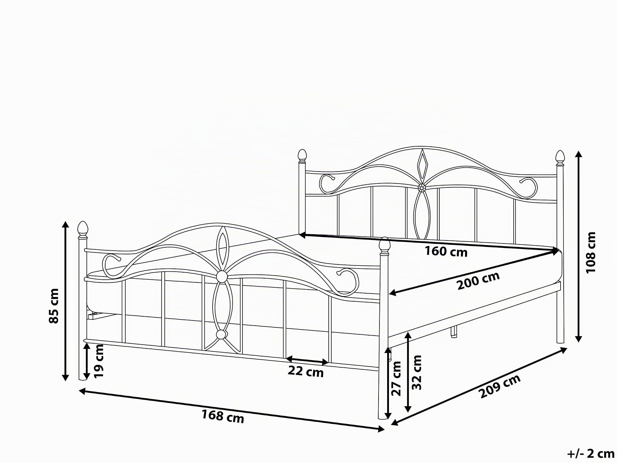 beliani-antlia-doppelbett-metall-schwarz-160x200-mit-lattenrost image 3