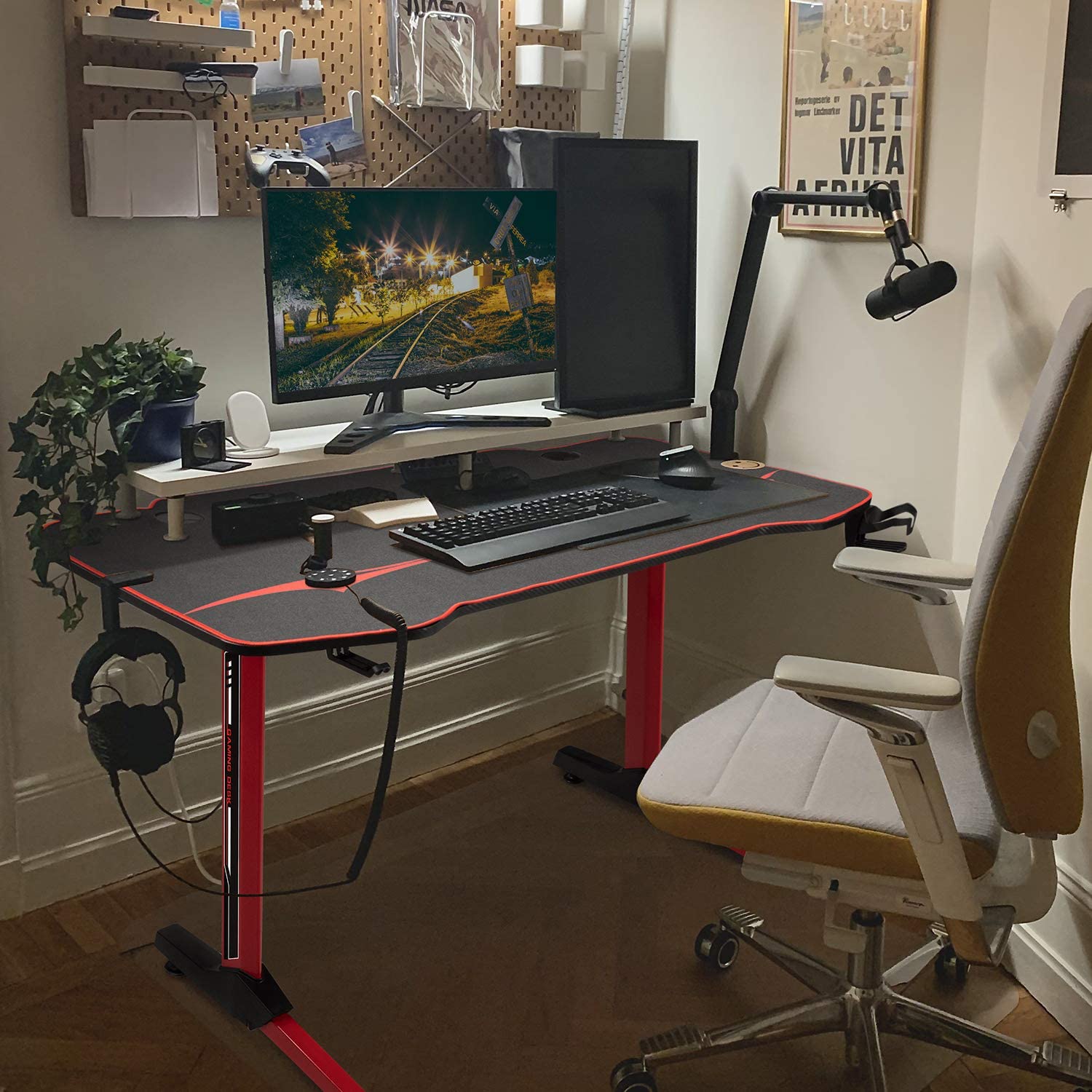 homall-gaming-desk-schreibtisch-55-zoll-schwarz image 2