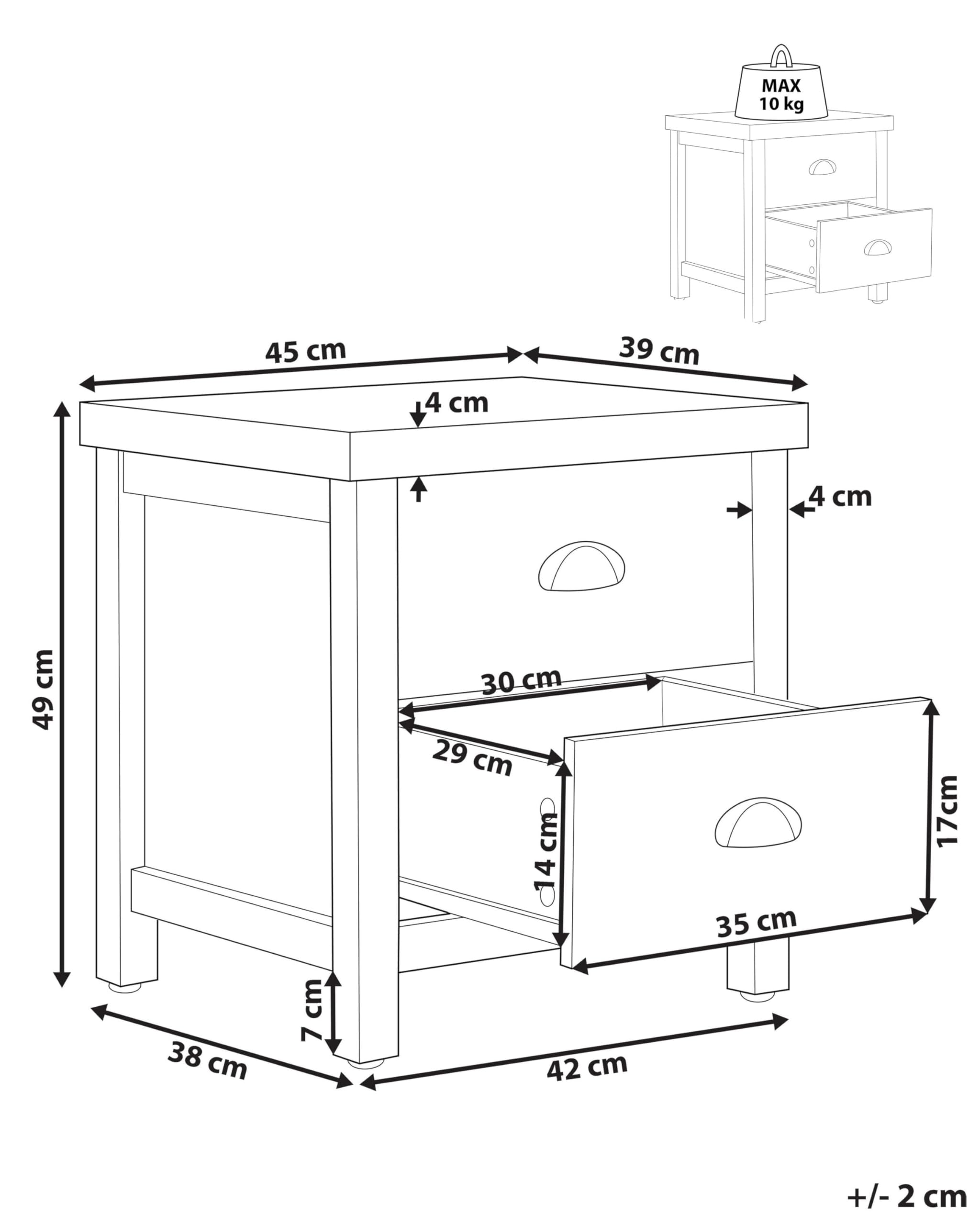 beliani-clio-nachttisch-grau-holz-2-schubladen image 3