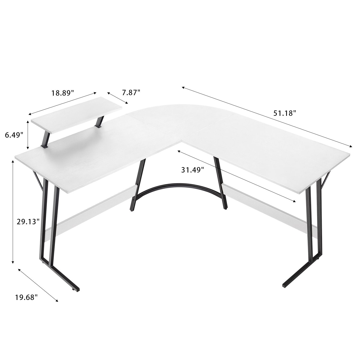 homall-office-desk-eckschreibtisch-wei-l-form-130-cm image 3