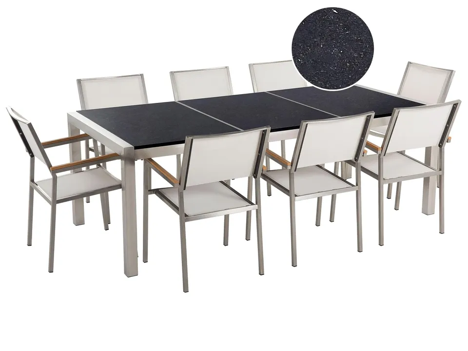 beliani-grosseto-gartenset-220-cm-8-st-hle-weiss-granit image 1